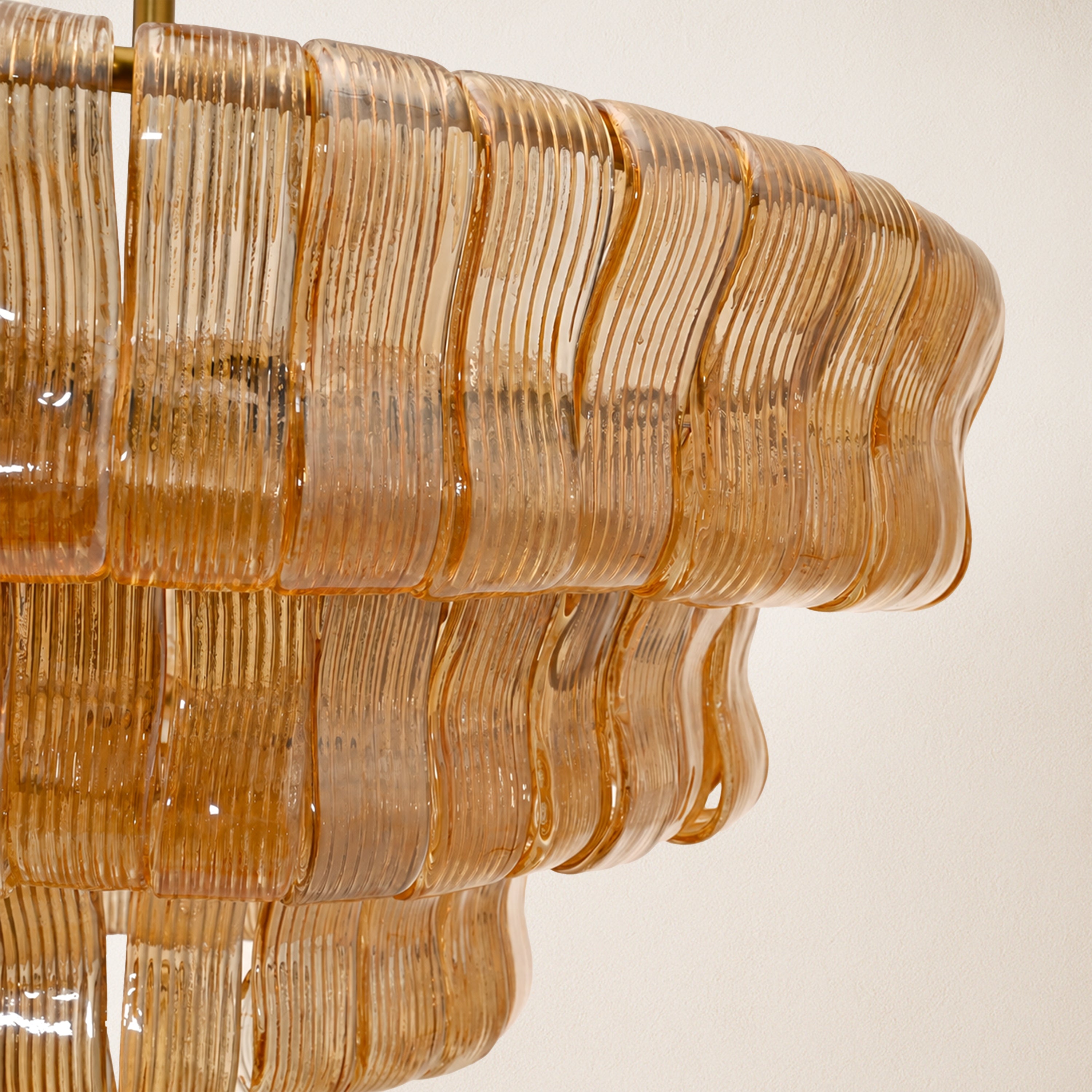 Ondalia Tiered Glass Round Chandelier 36"D