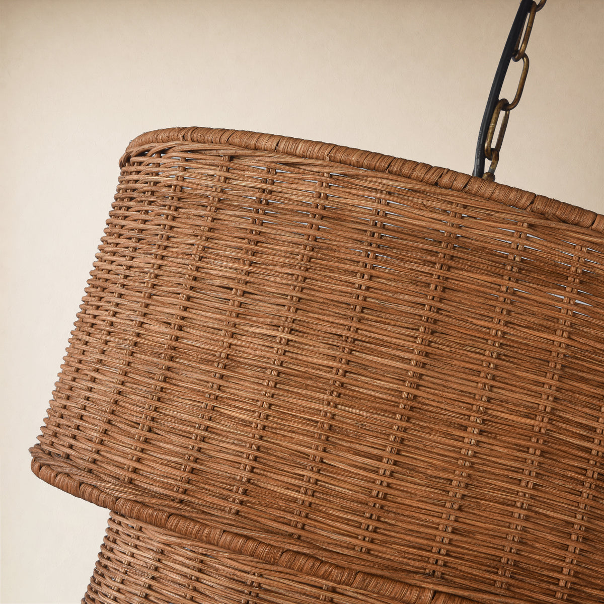 Cavana Rattan Tiered Round Pendant 16.1"D