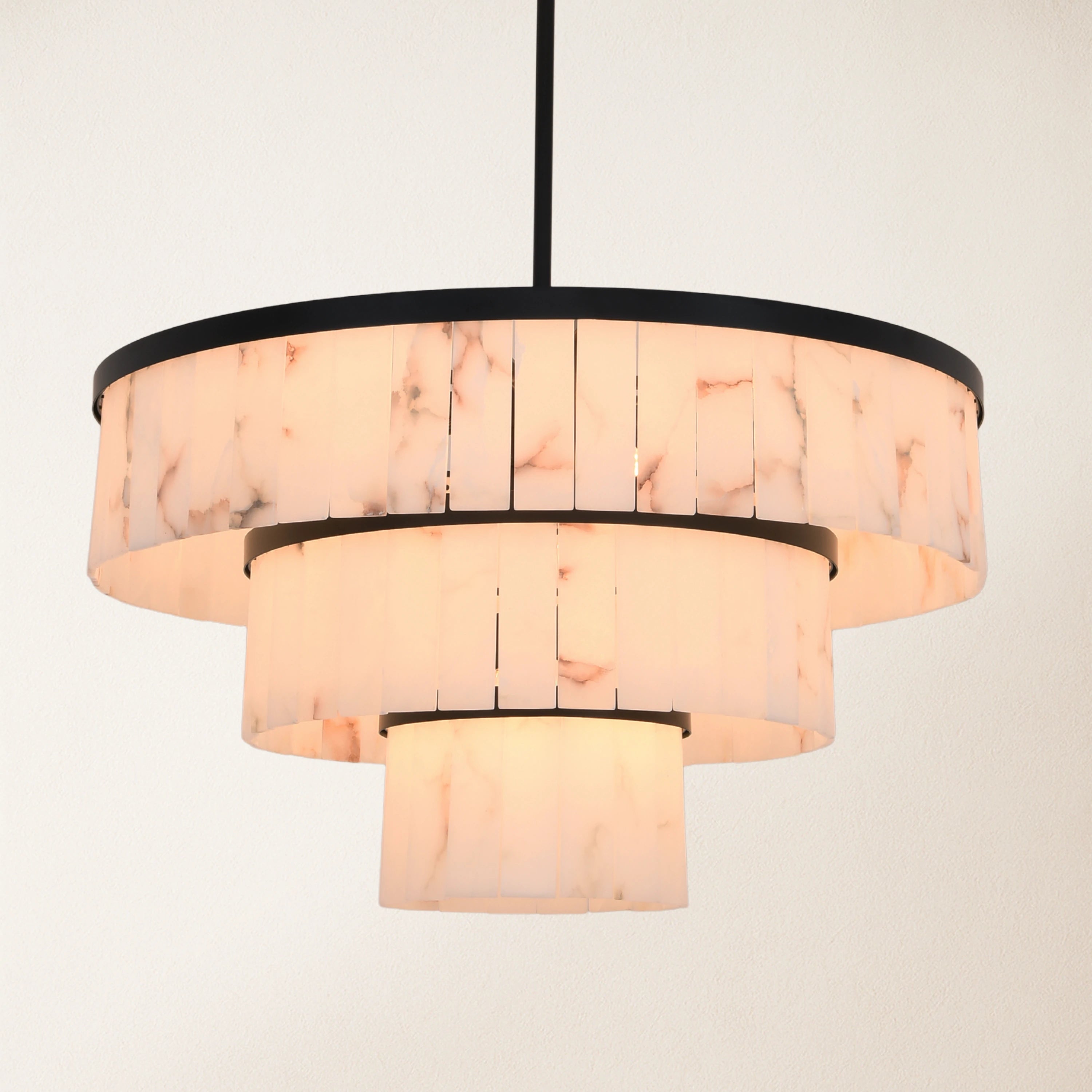 Solmare Alabaster Round Chandelier 34"