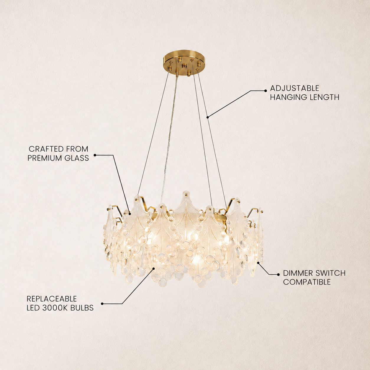 Veliora Layered Glass Chandelier