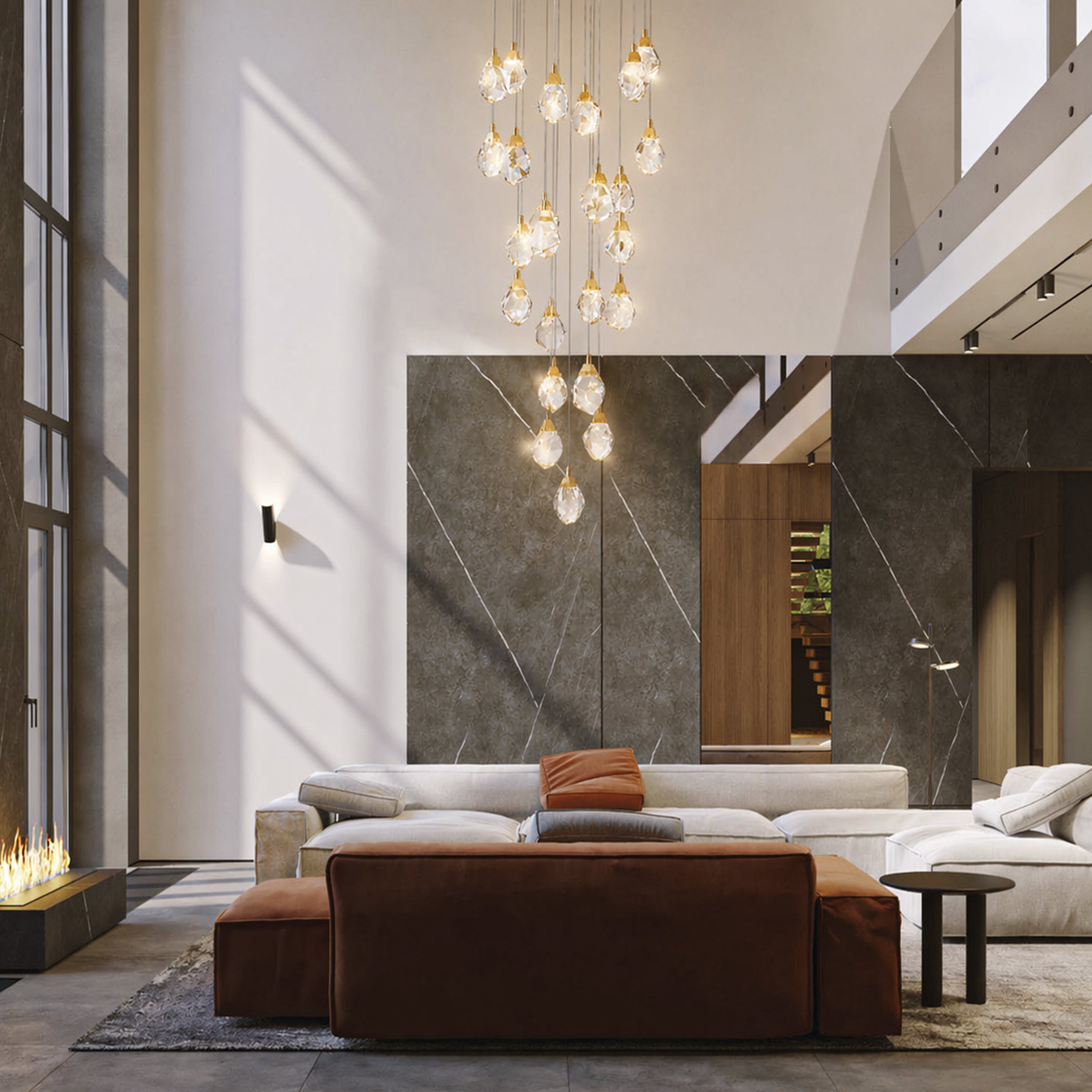 Aurelium Crystal Staircase Round Chandelier