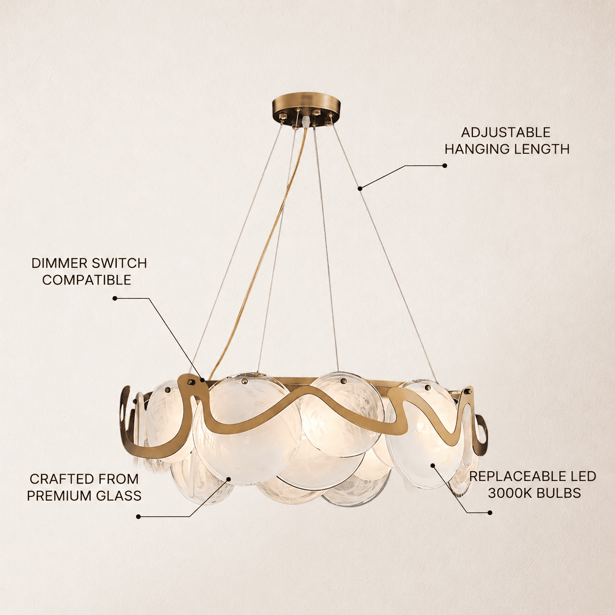 Avenor Ambient Glass Round Chandelier
