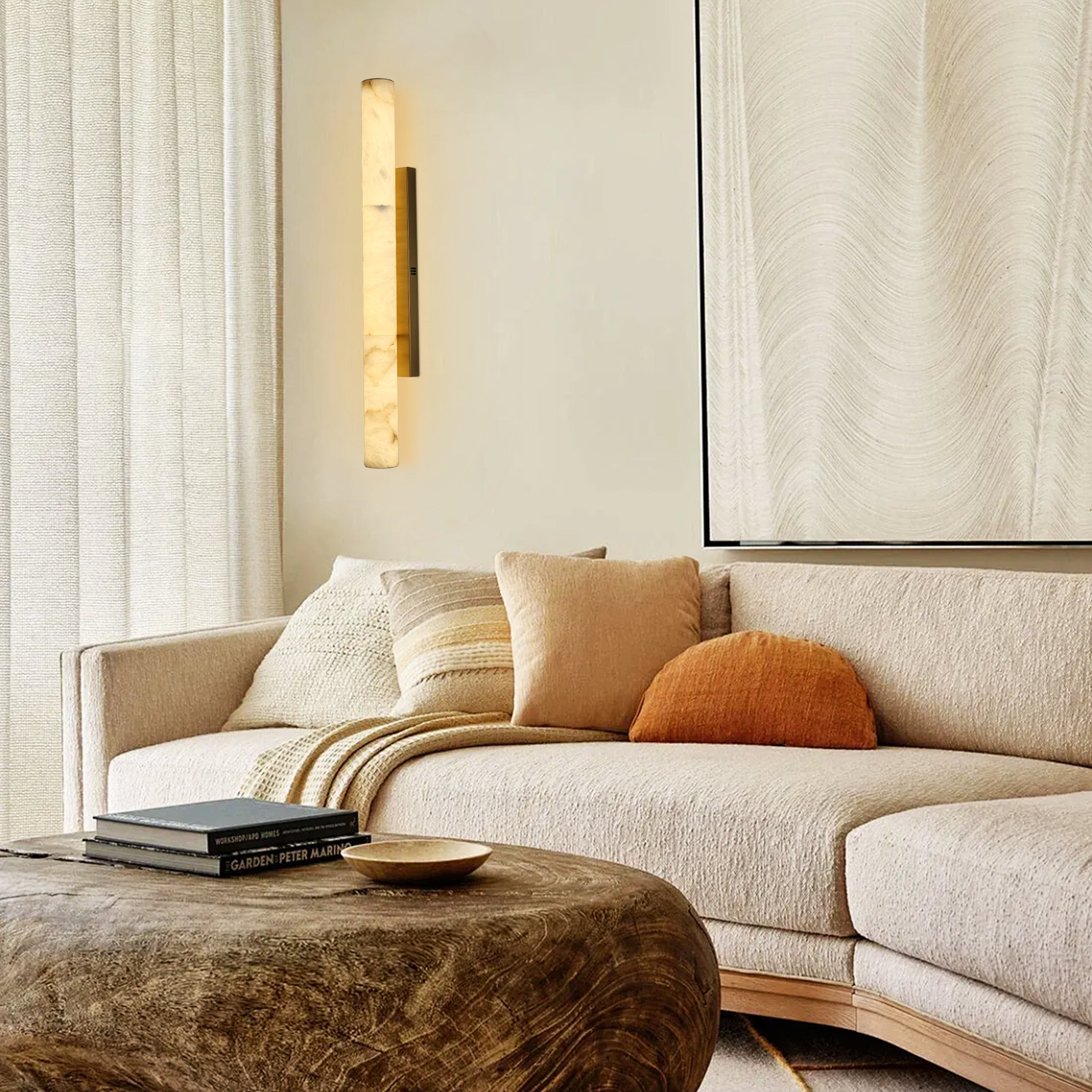 Sylvia Palladian Alabaster Wall Sconce 91cm H