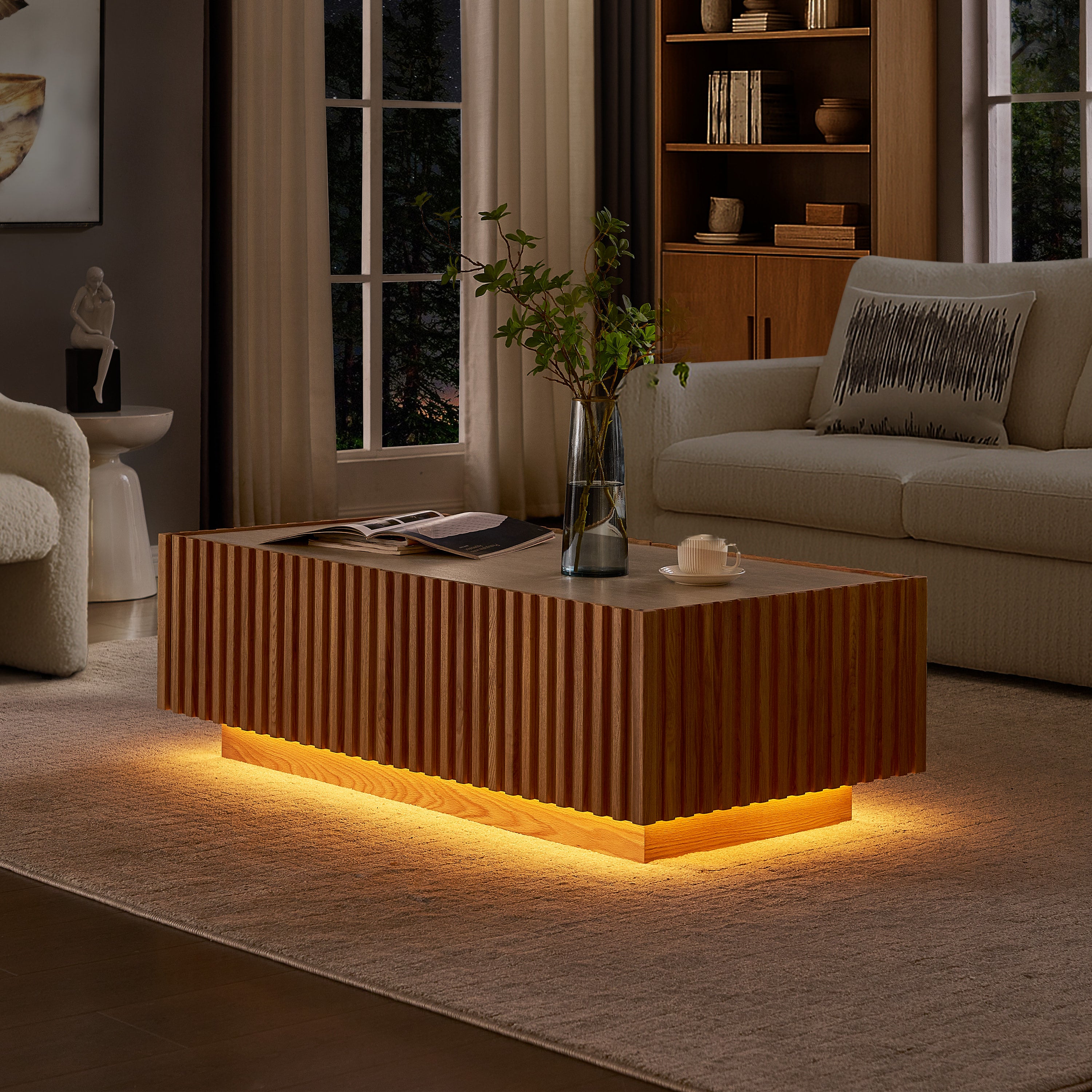 Isla Oak Rectangle Coffee Table 47"