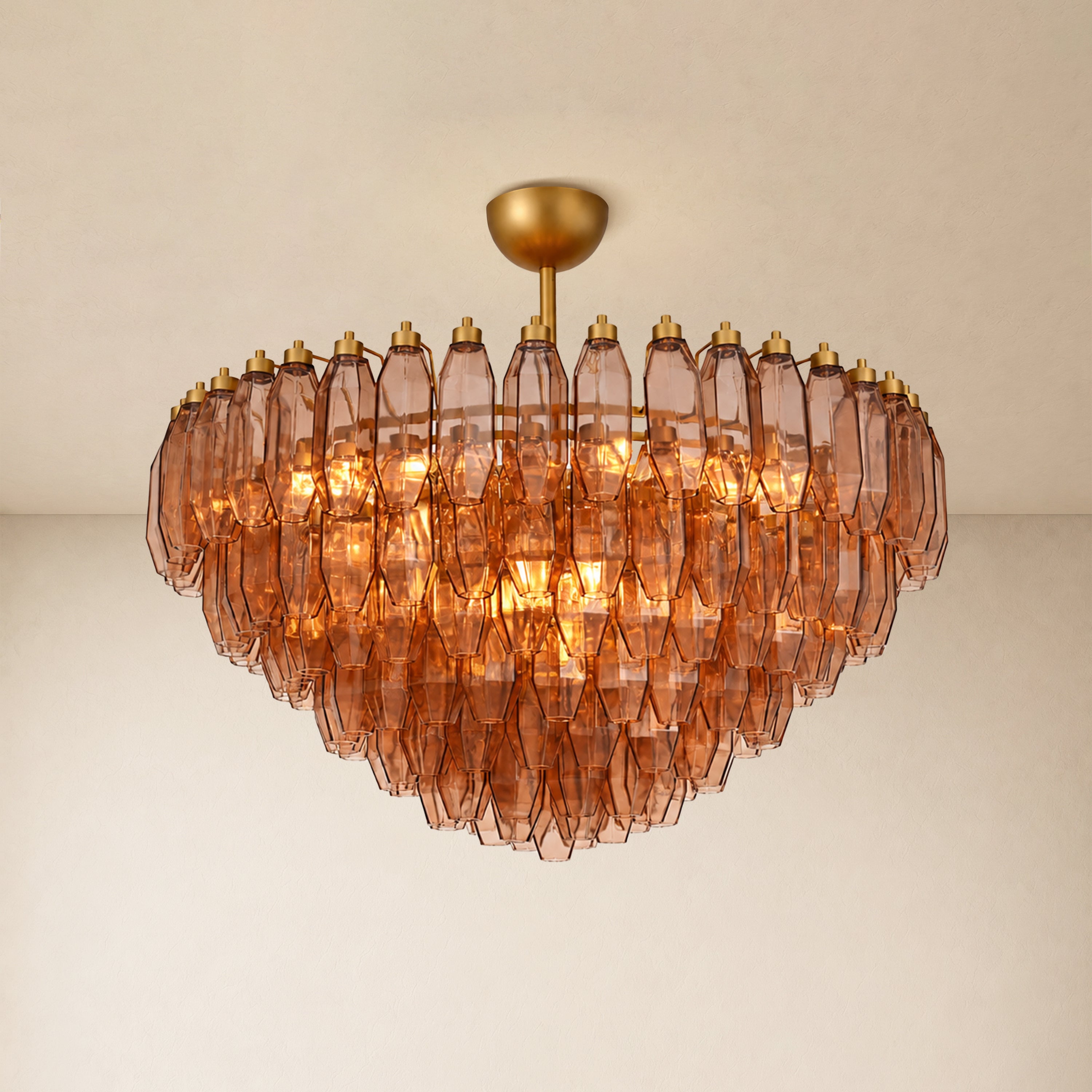 Celestial Drop Round Glass Chandelier 35.4"D