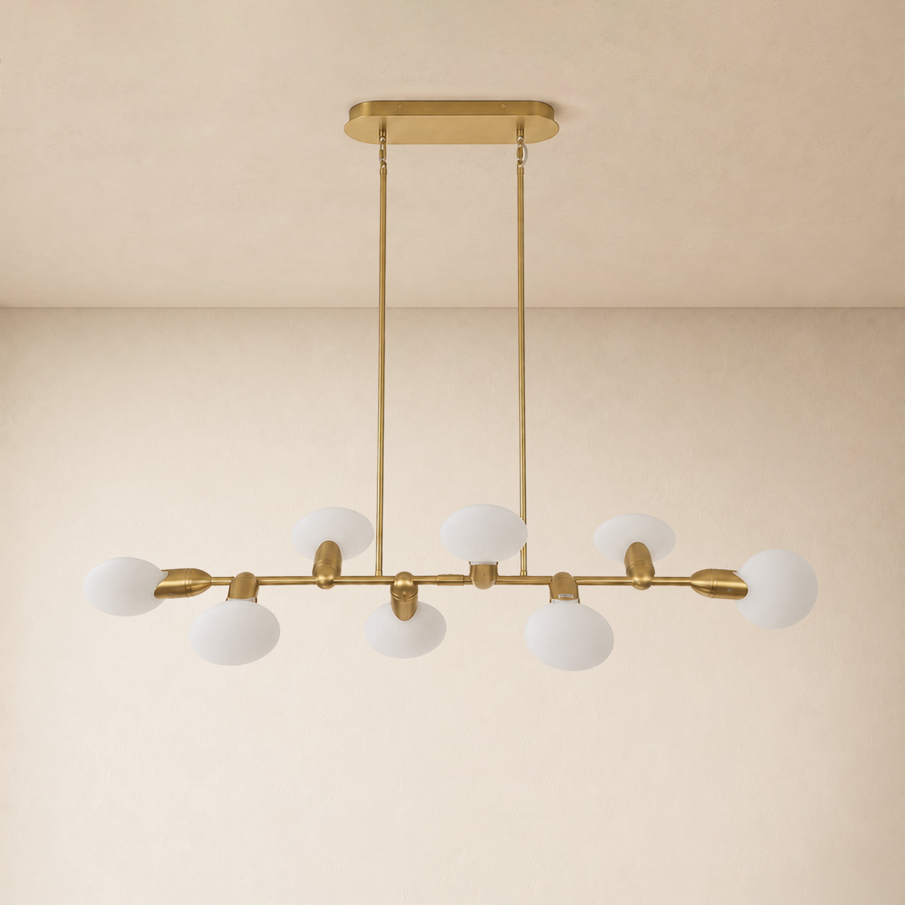 Calantha Petal Glass Linear Chandelier 54"D