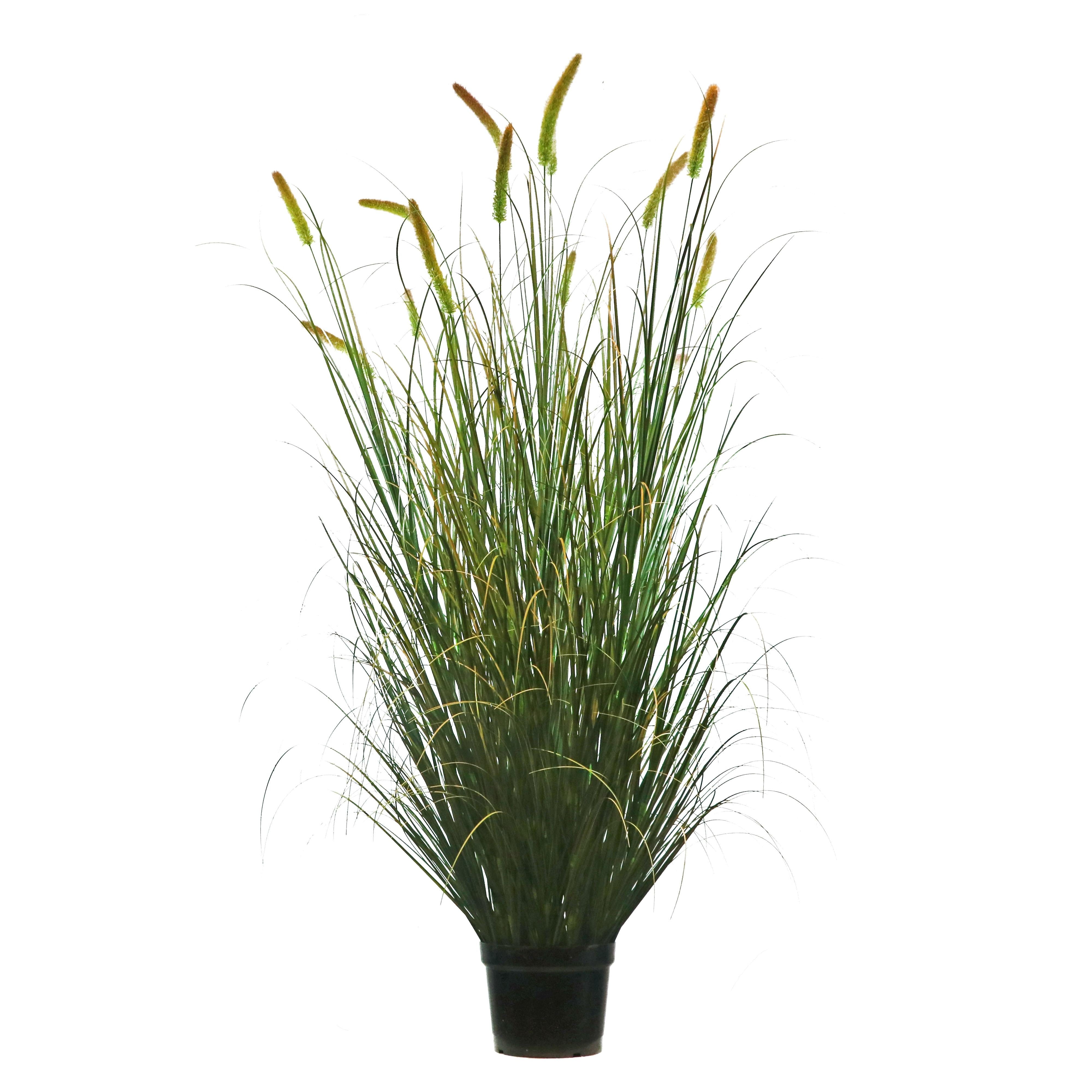 Artificial 14-Head Long Cat Tail with Curved Onion Grass Bonsai 24cm H