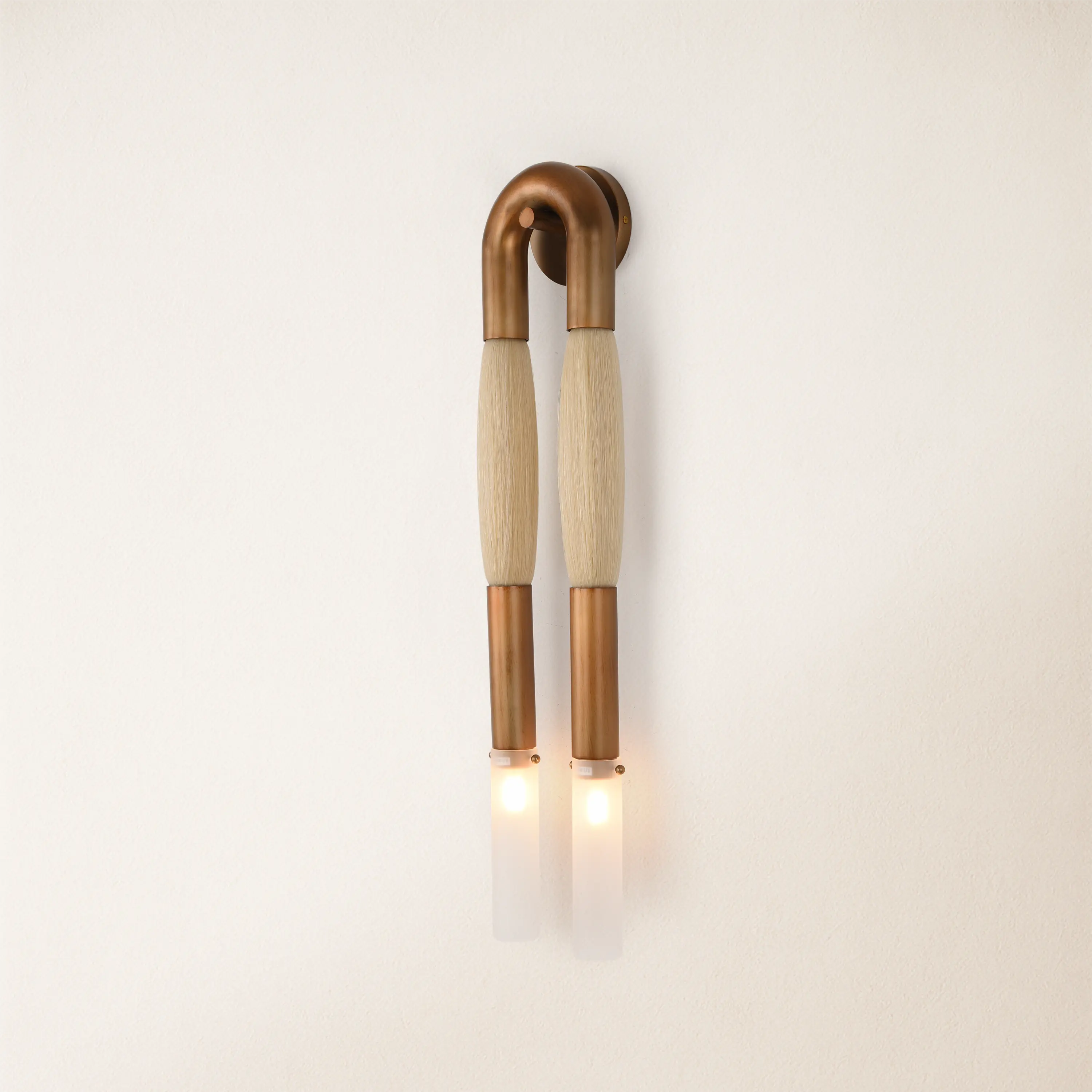 Horsehair Solid Brass Wall Sconce 76cm H