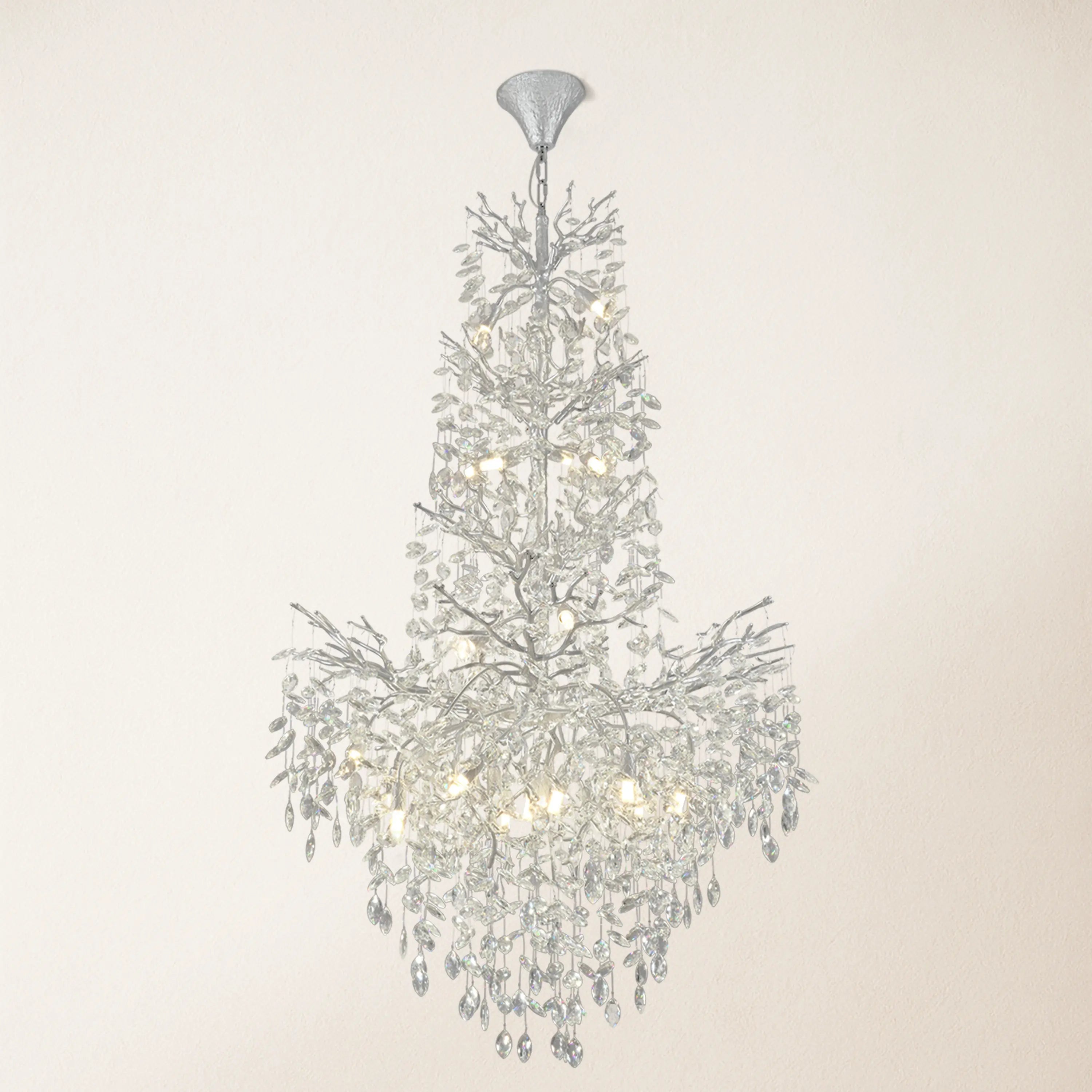 Frostleaf Crystal Cascade Grand Staircase Chandelier 155cm H