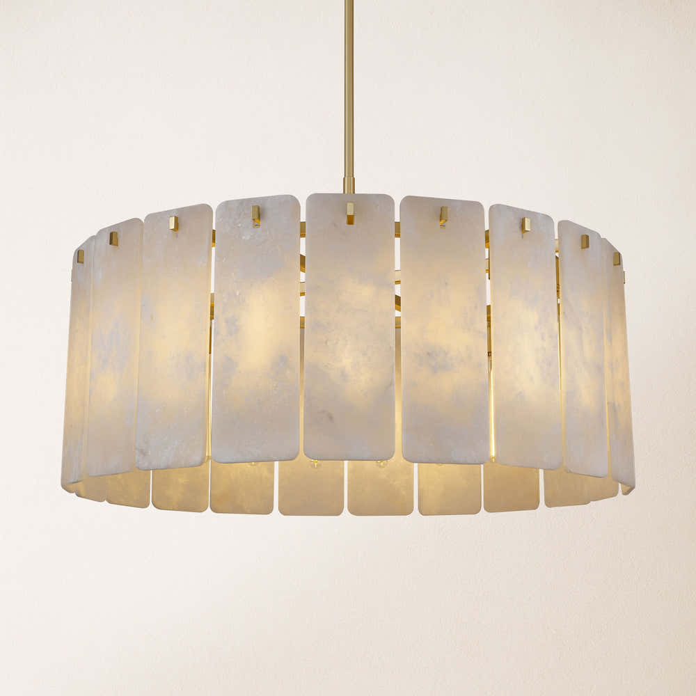 Lunara Alabaster Round Chandelier 91 cm W