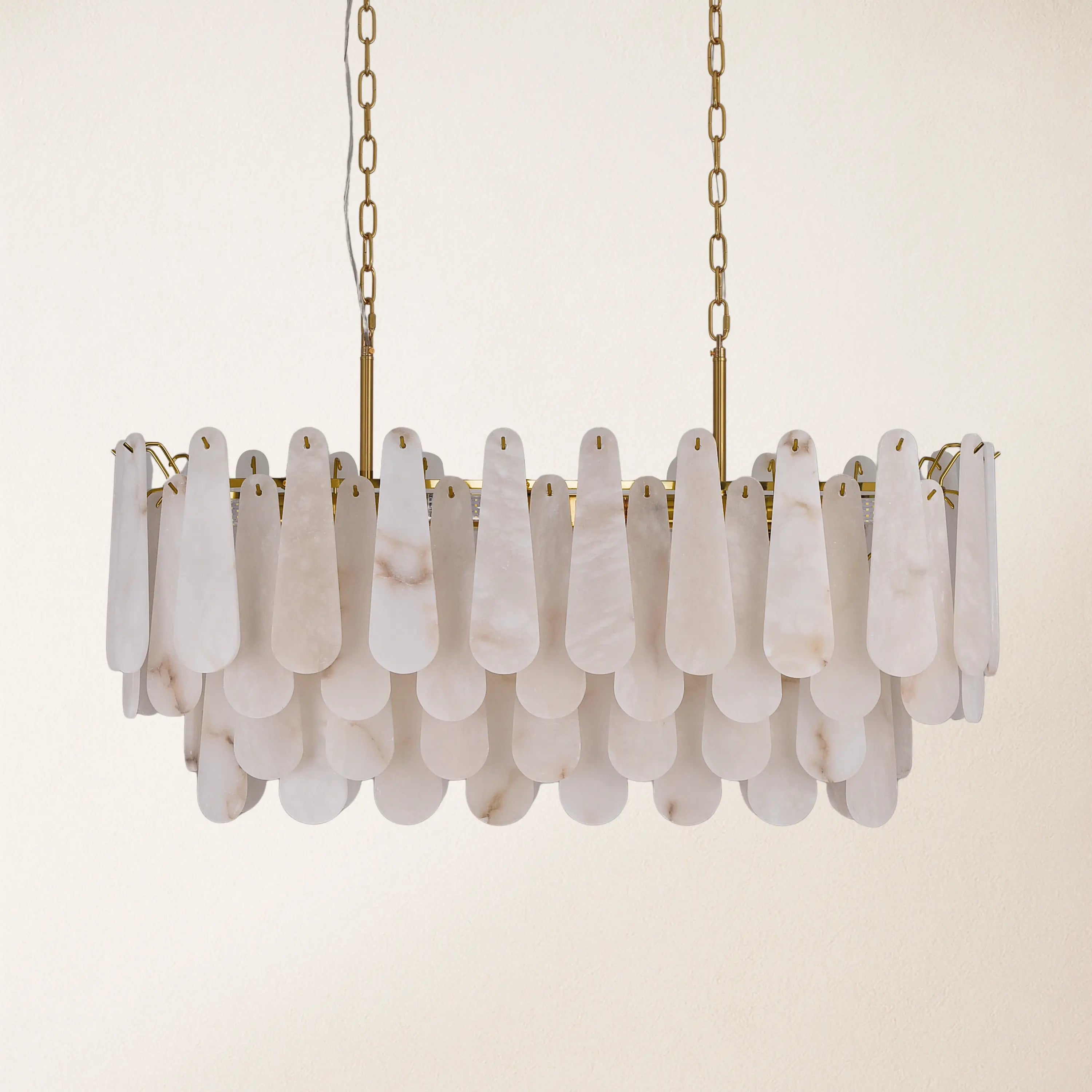 Caldera Alabaster Rectangular Chandelier 100cm