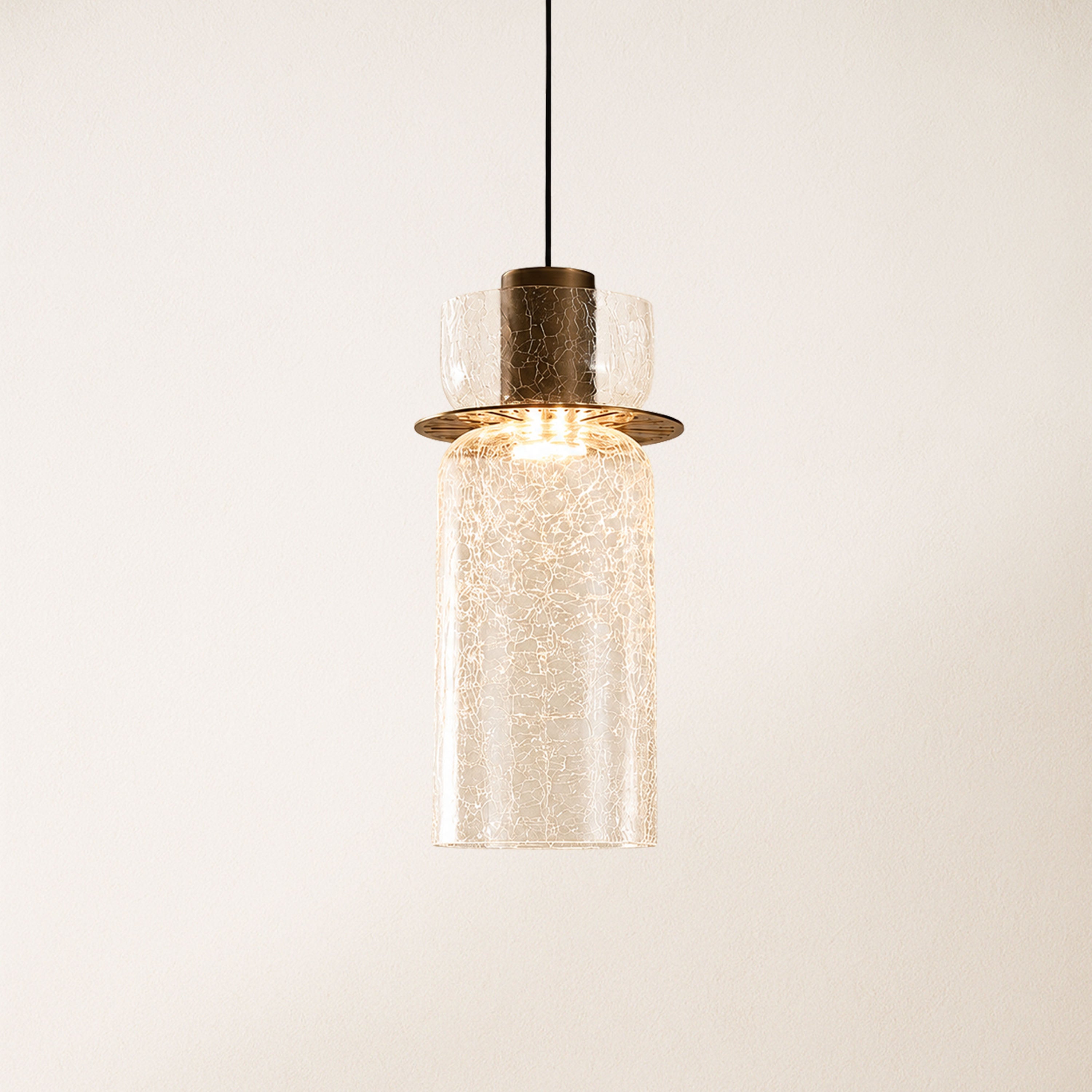 Zendria Crackle Glass Pendant Light