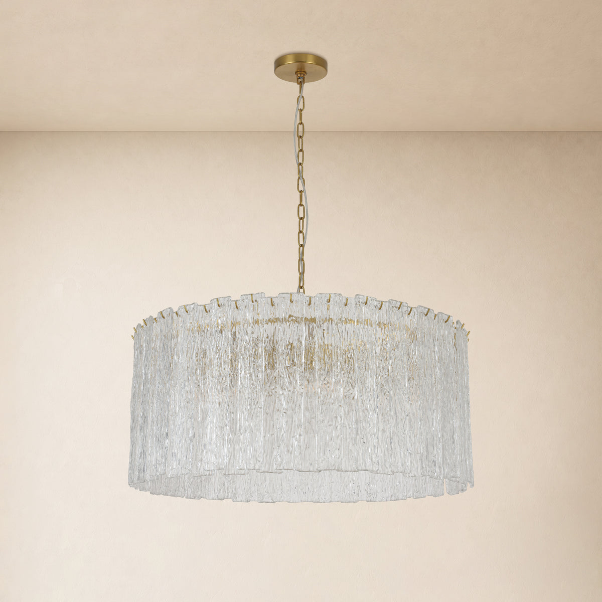 Cyravelle Textured Glass Round Chandelier 36"D