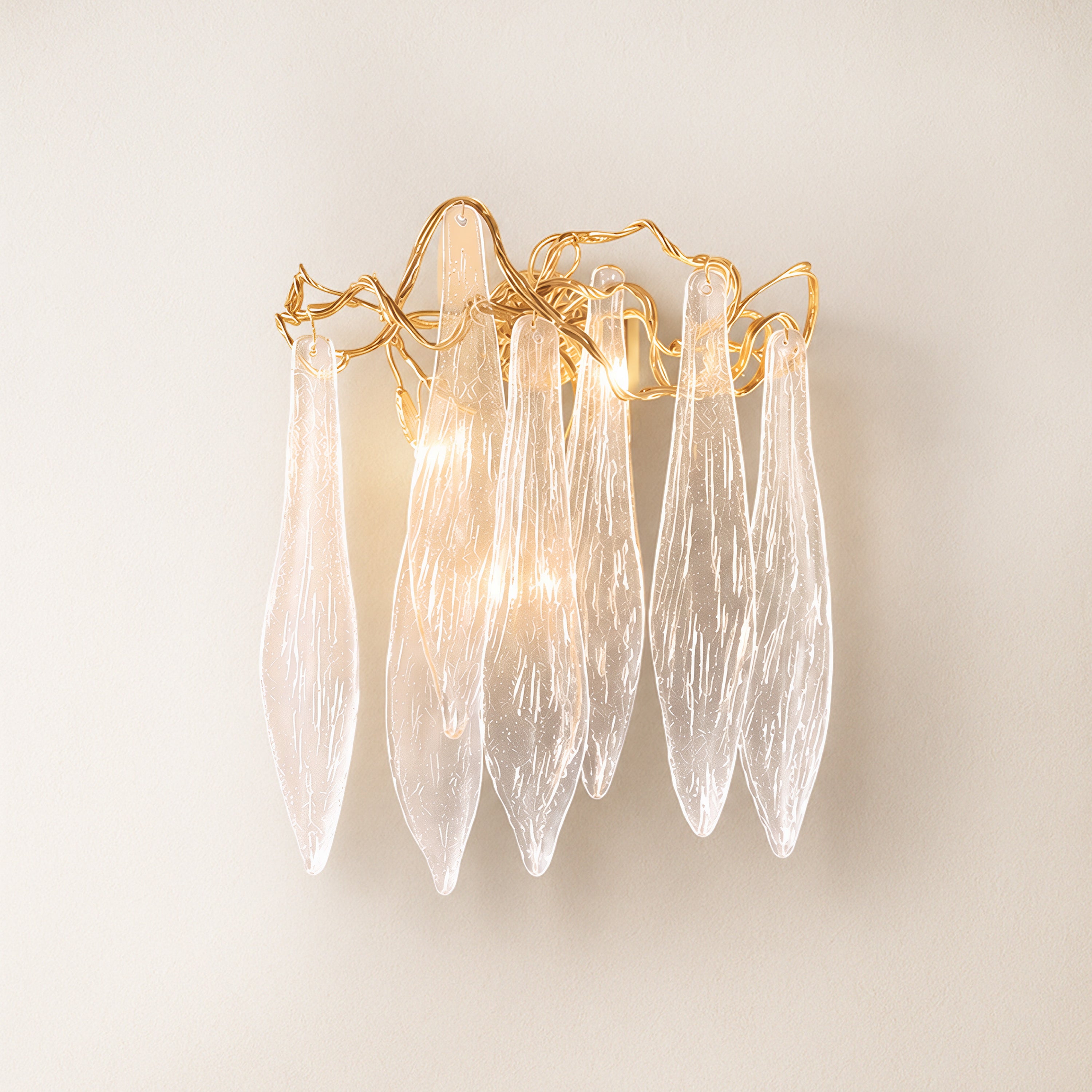 Cascadia Waterfall Crystal Wall Lamp