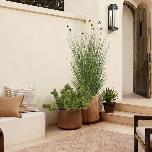 Artificial 10-Head Chrysanthemum with Curved Onion Grass Bonsai 170cm H