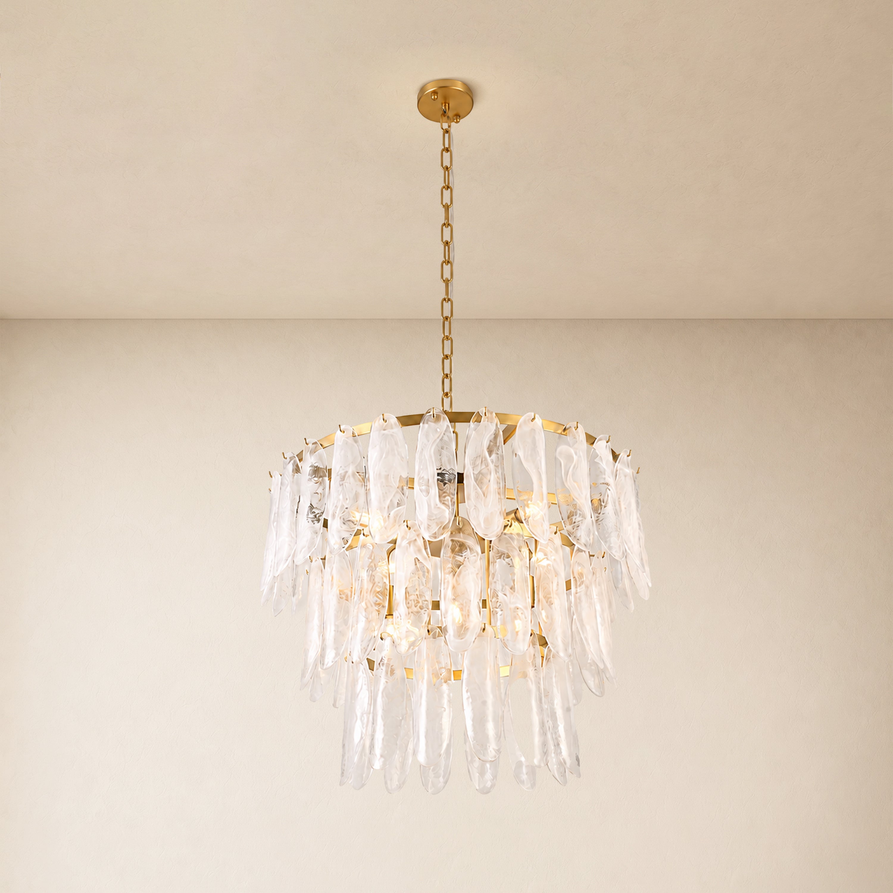 Orvessa Glass Cascade Round Chandelier 23.6"D