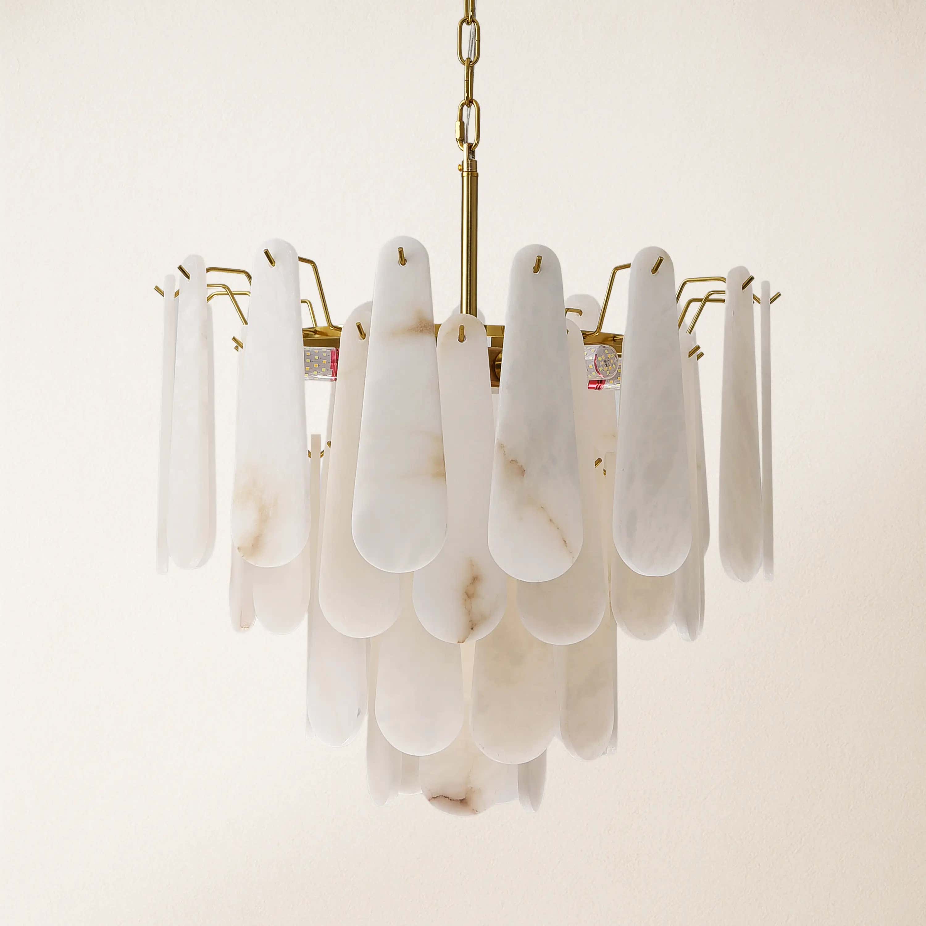 Caldera Alabaster Round Chandelier 22"