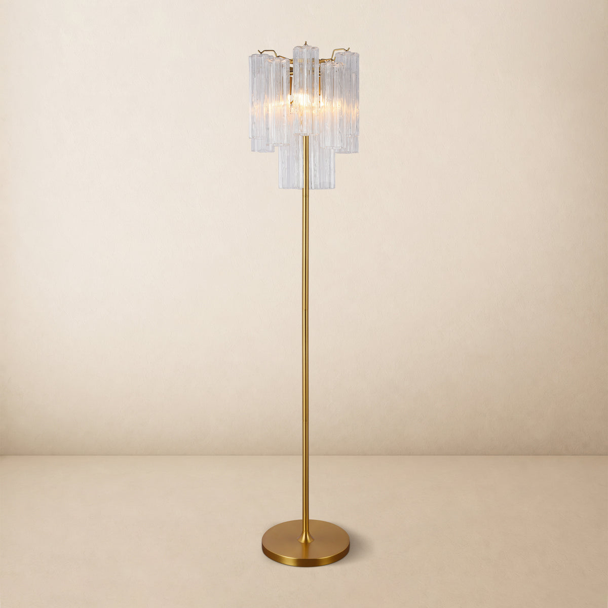 Lumeris Glass Tiered Floor Lamp 13.7"D