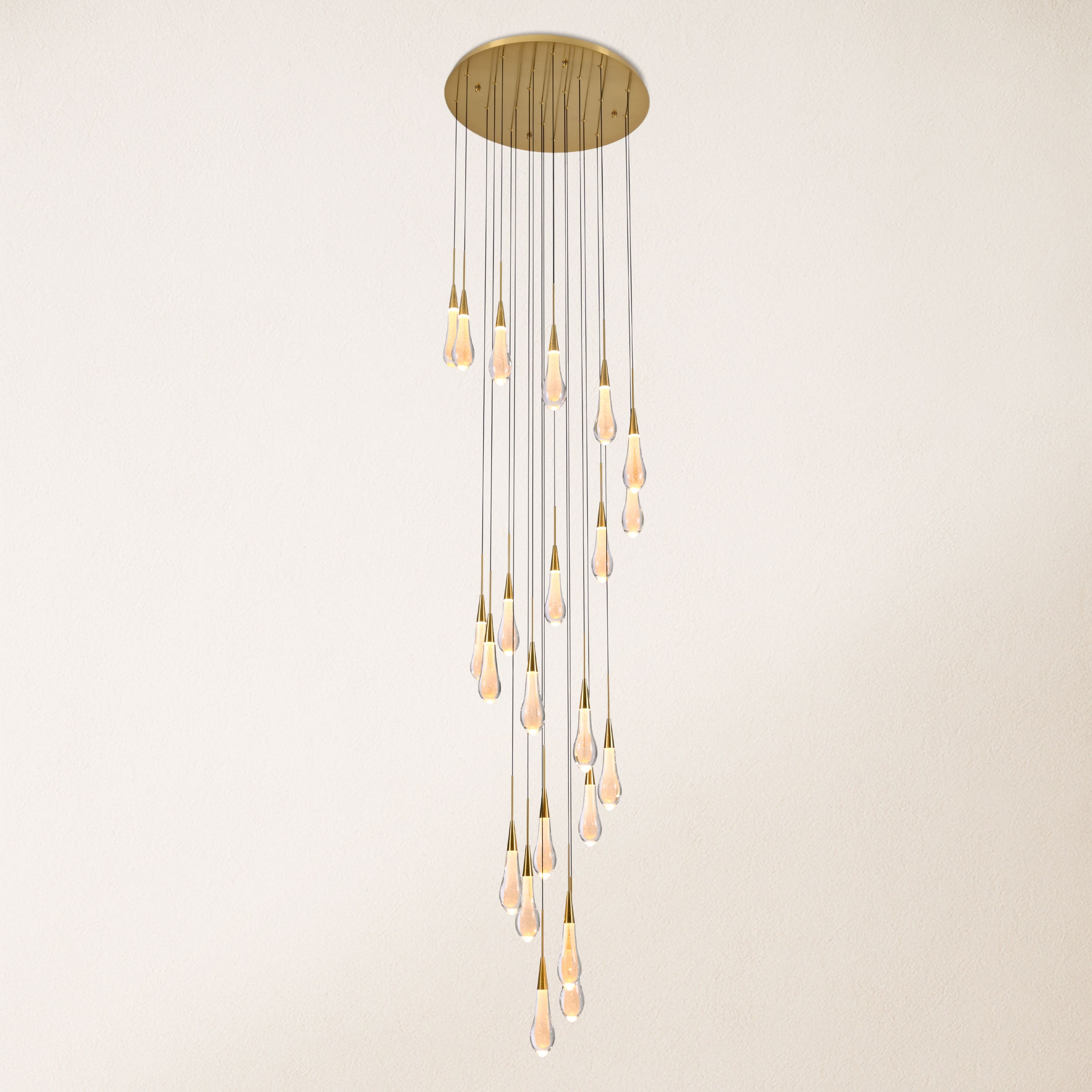 Teardrop Crystal Drop Round Chandelier