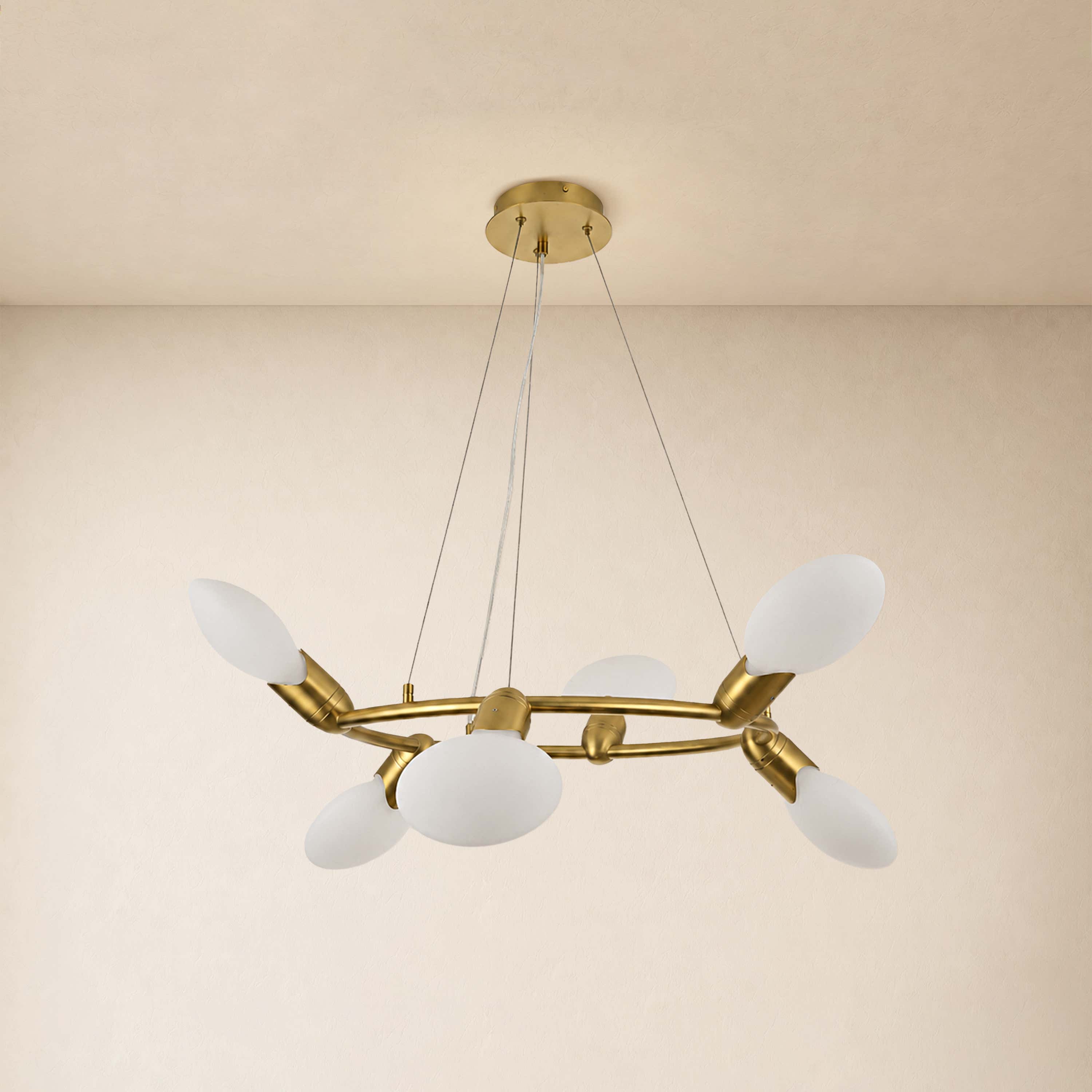 Calantha Petal Glass Round Chandelier 32"D