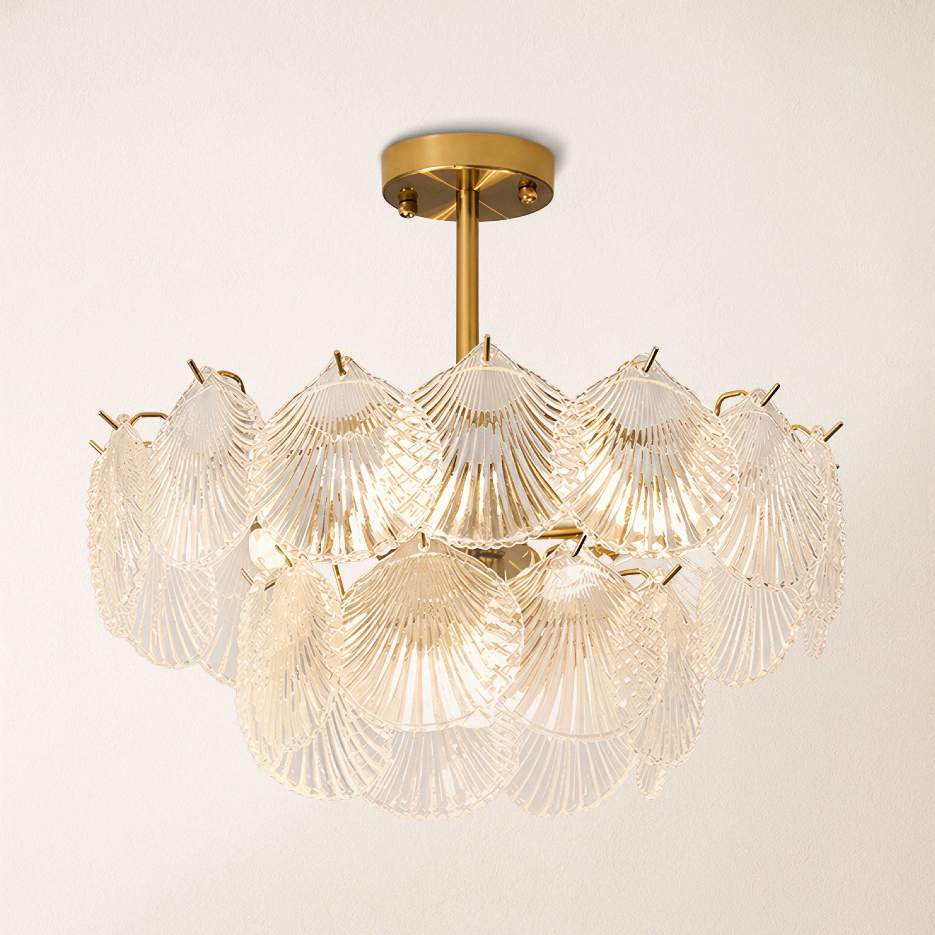 Marivelle Luxury Shell Glass Chandelier