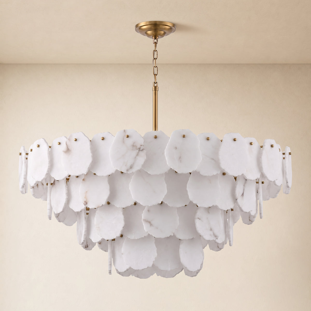 Moira Alabaster Multi-Tier Round Chandelier 48"D