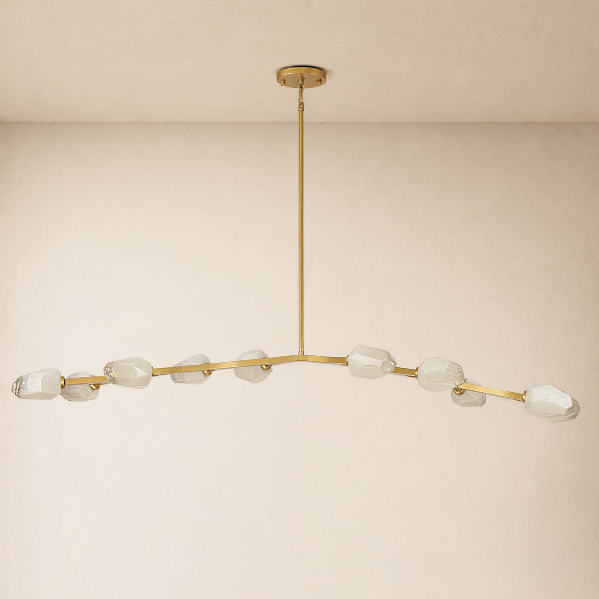 Solenne Cloud Glass Linear Chandelier 70"W