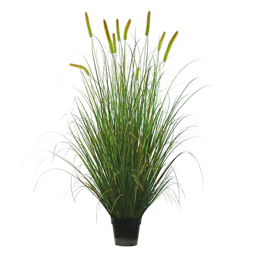 Artificial 10-Head Long Cat Tail with Curved Onion Grass Bonsai 20cm H