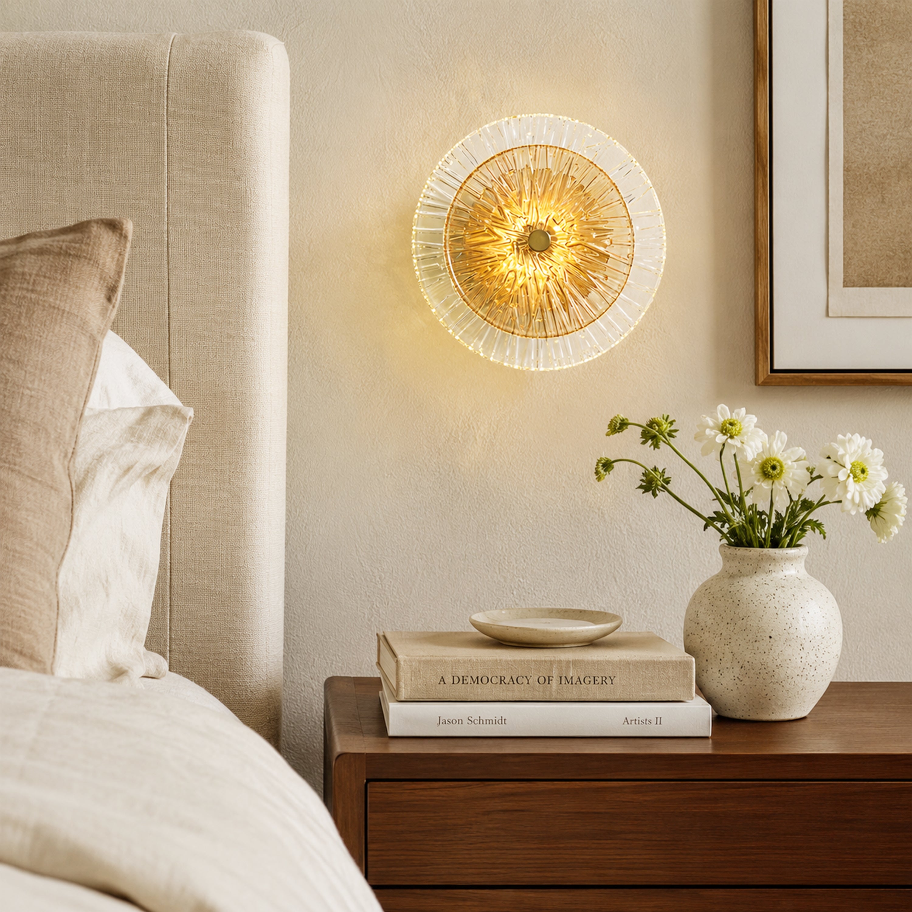 Auriotus Glass Lotus Leaf Wall Sconce