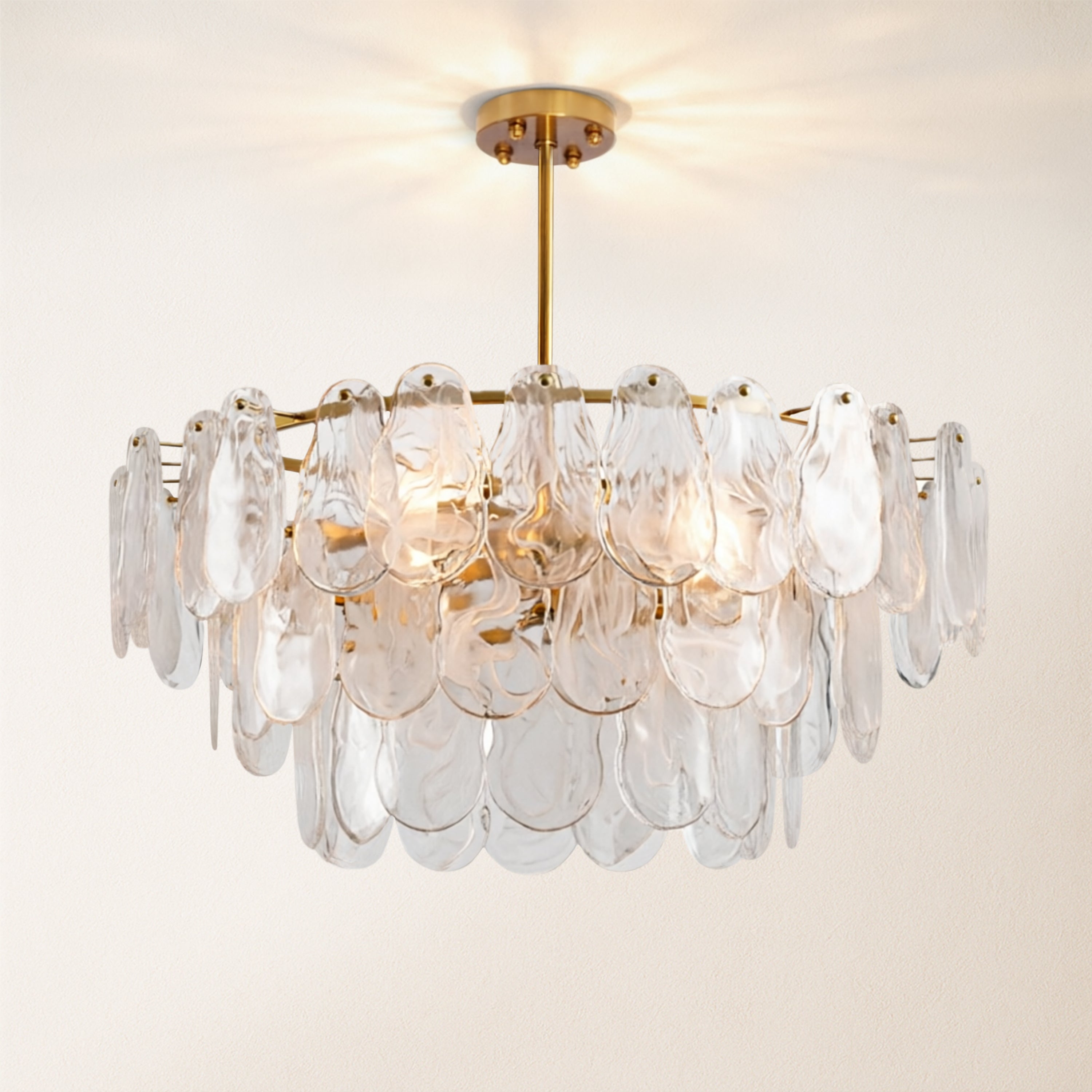 Elaris Glass Cloud Tiered Chandelier 80cm D