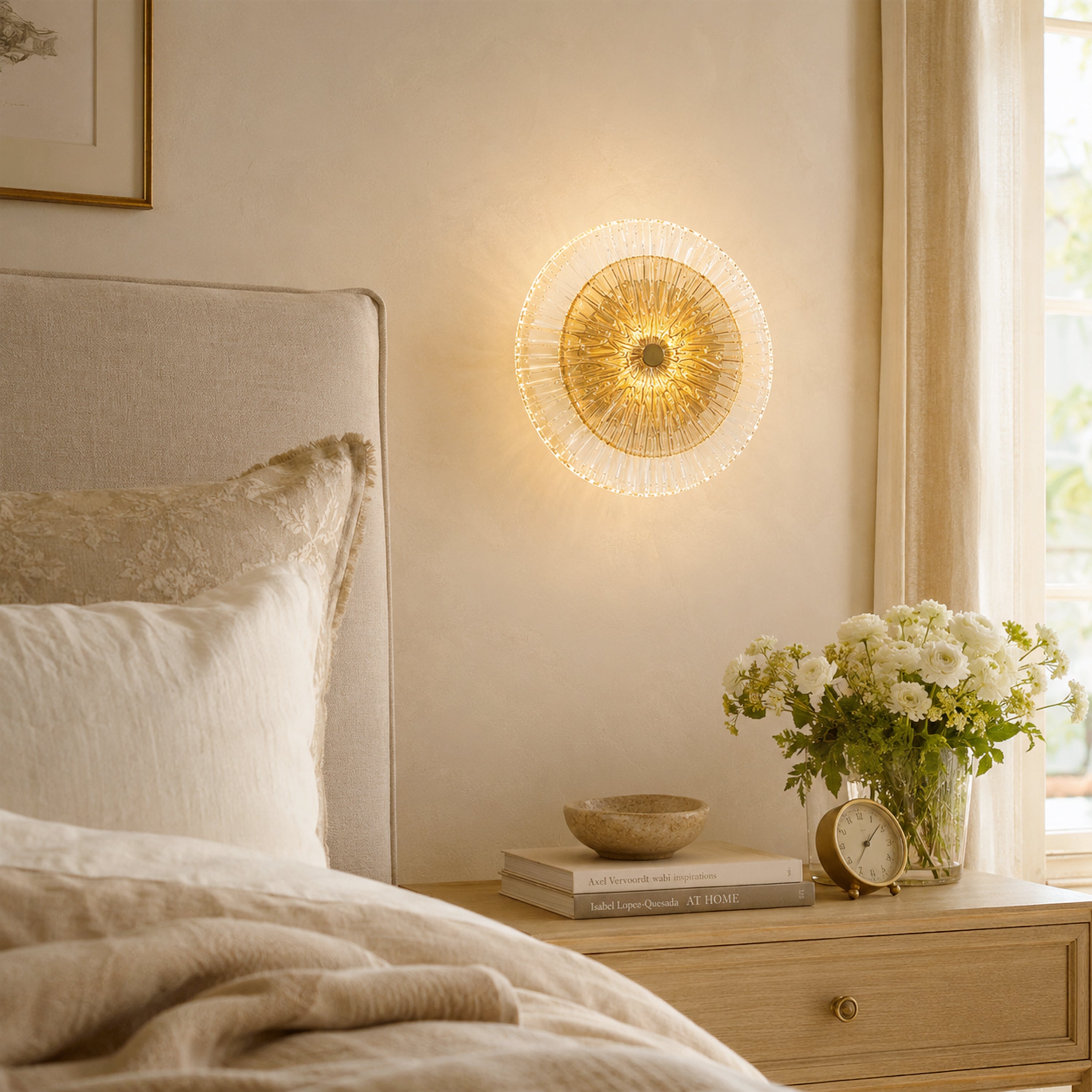 Auriotus Glass Lotus Leaf Wall Sconce