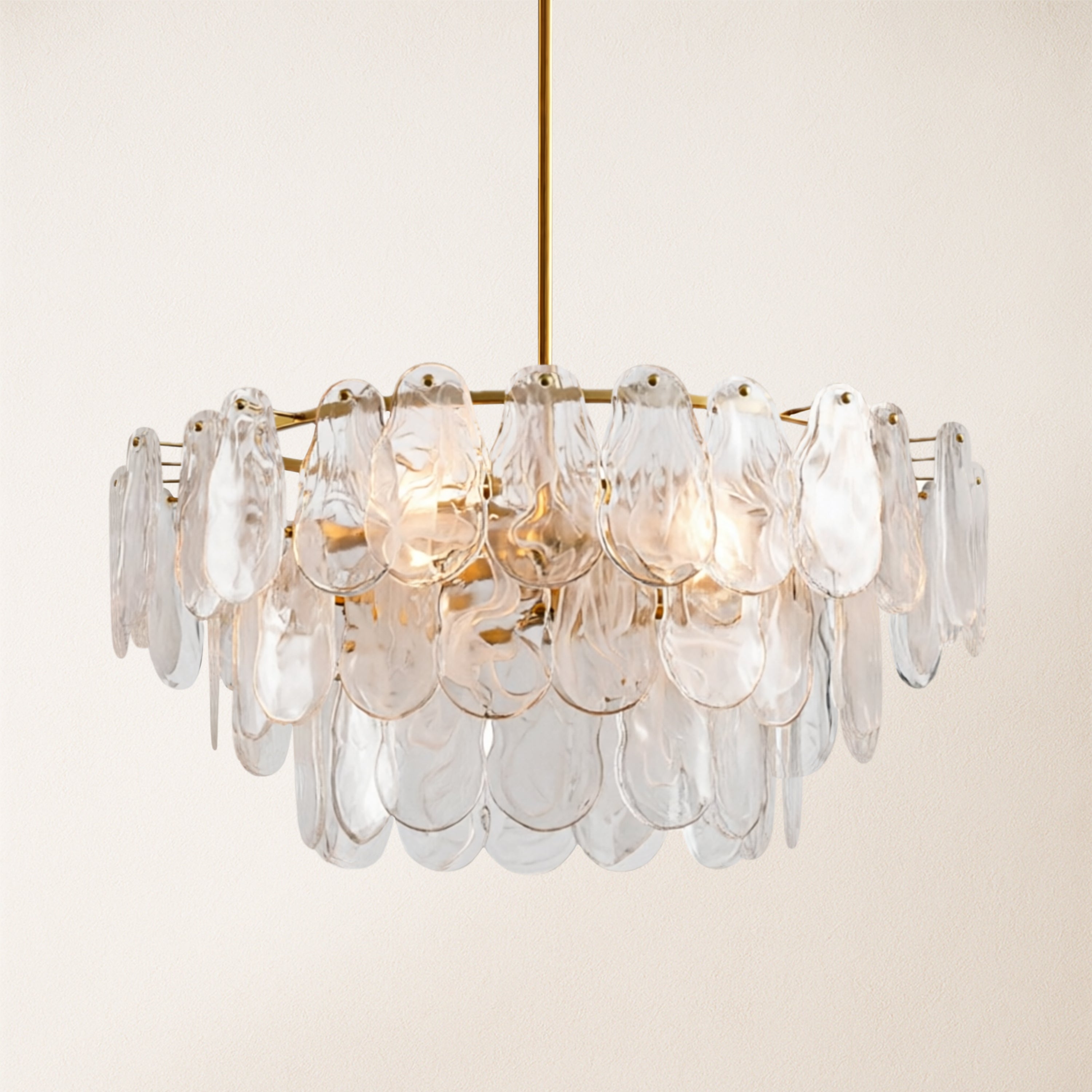 Elaris Glass Cloud Tiered Chandelier 80cm D