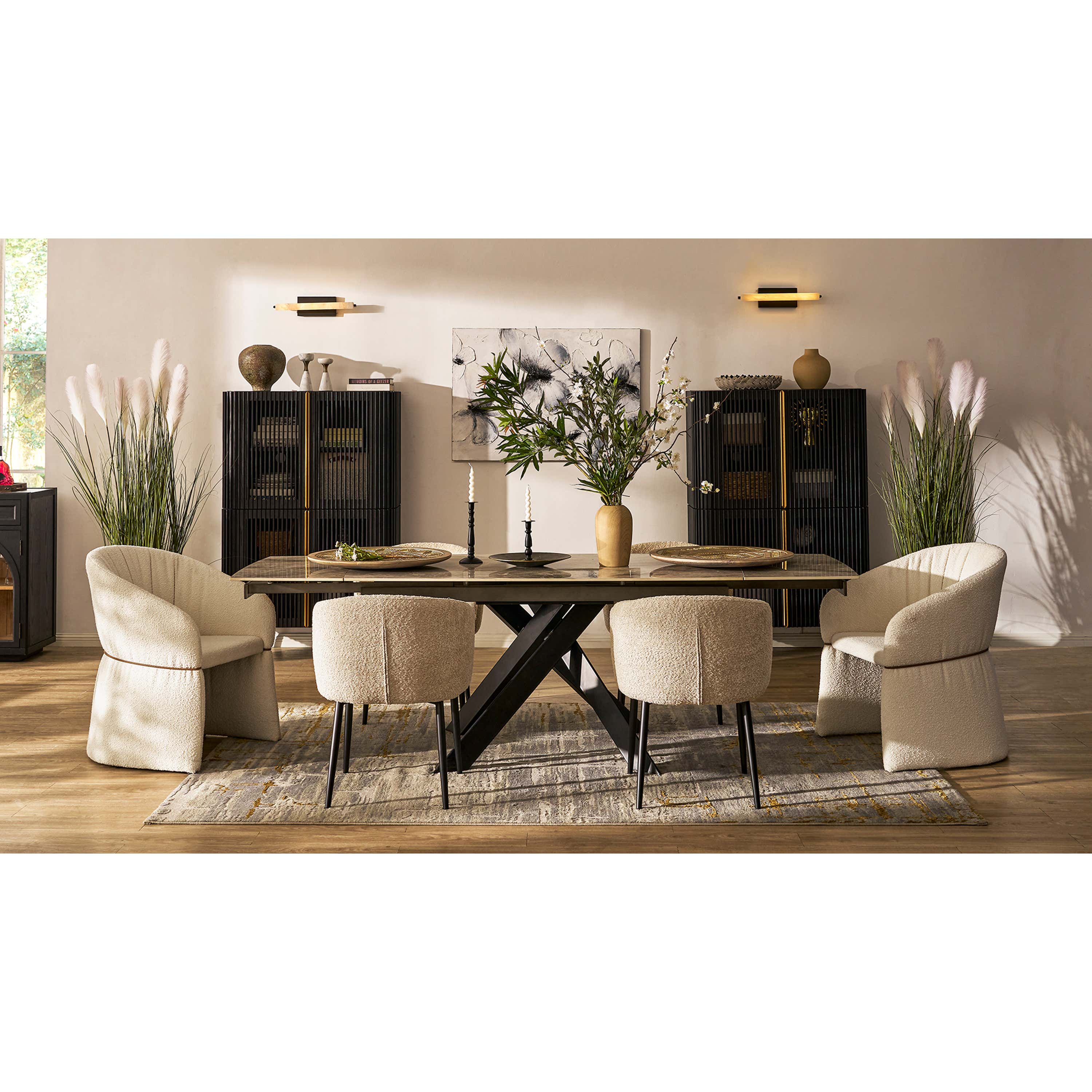 Ewan 67″H Oak Vertical Combination Cabinet(Set of 2)