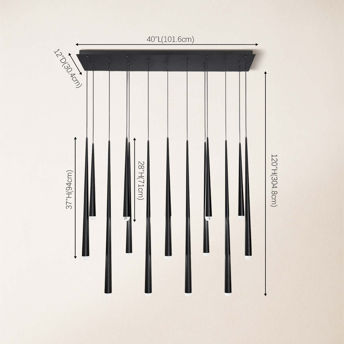 Anthropology Rectangle Crystal Pendant 102cm W