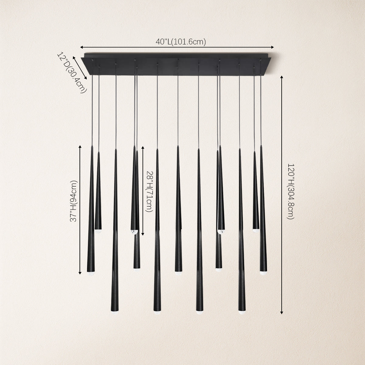 Anthropology Rectangle Crystal Pendant 102cm W