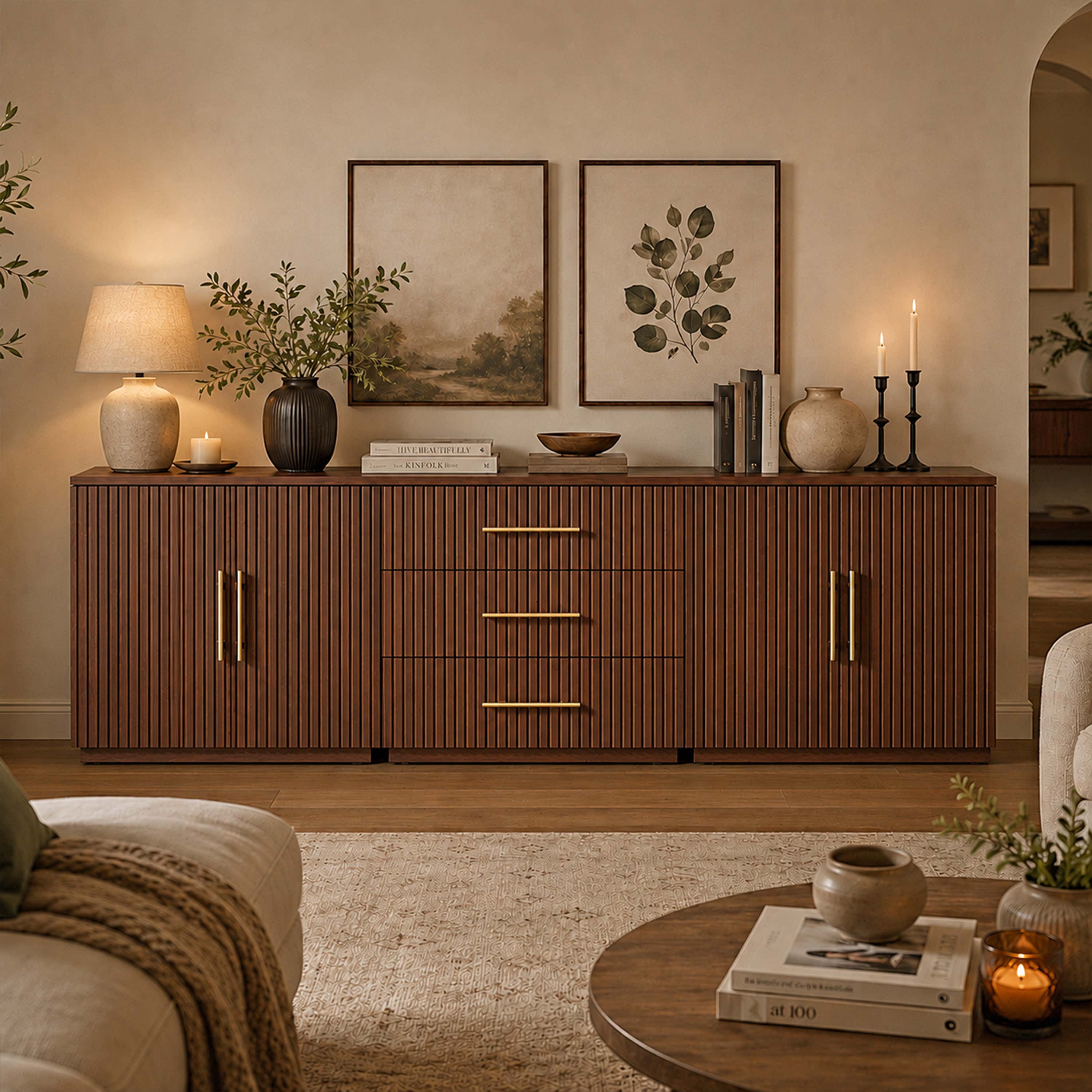 Holt Oak Modular Media Console (Set of 3)