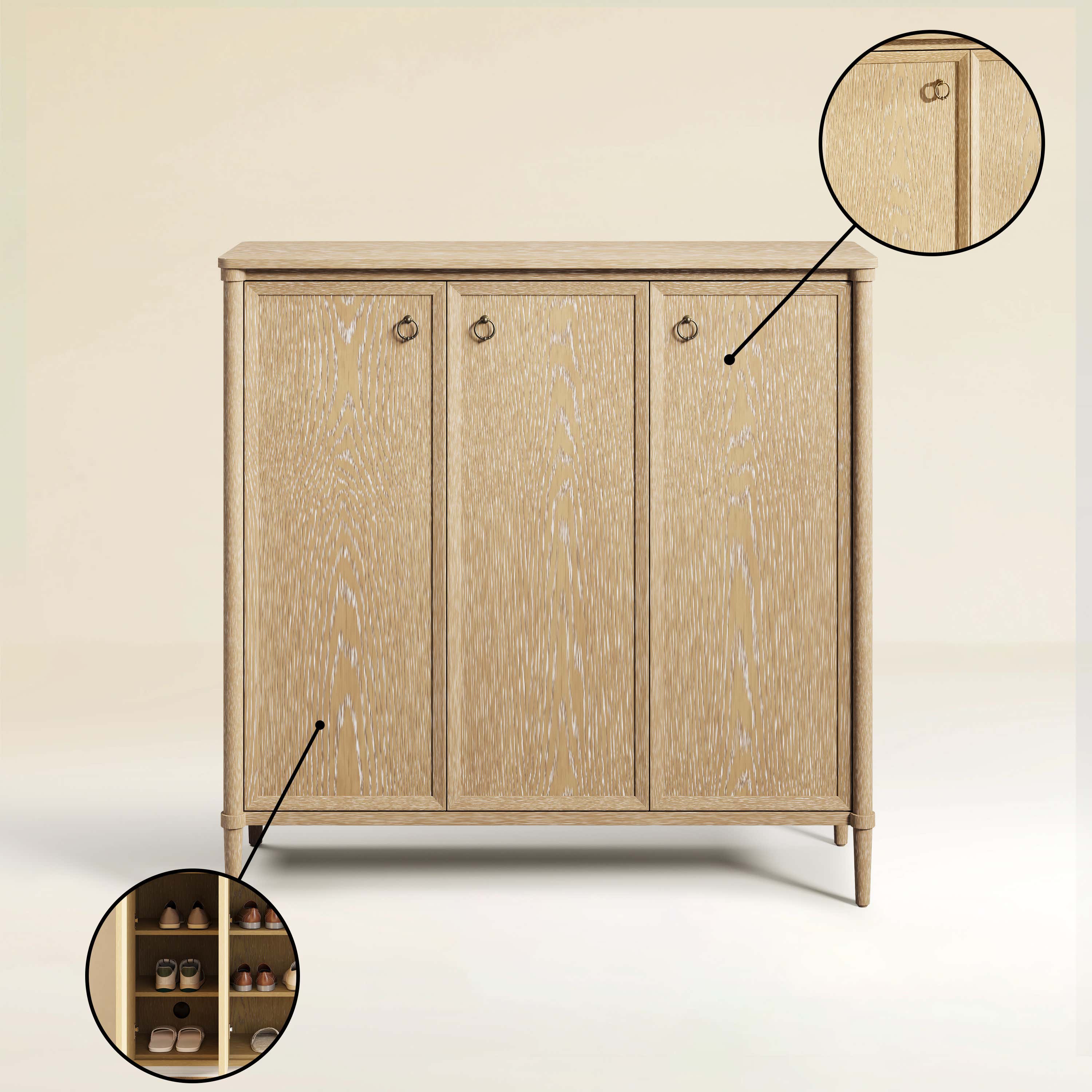 Maison Oak Shoe Storage Cabinet