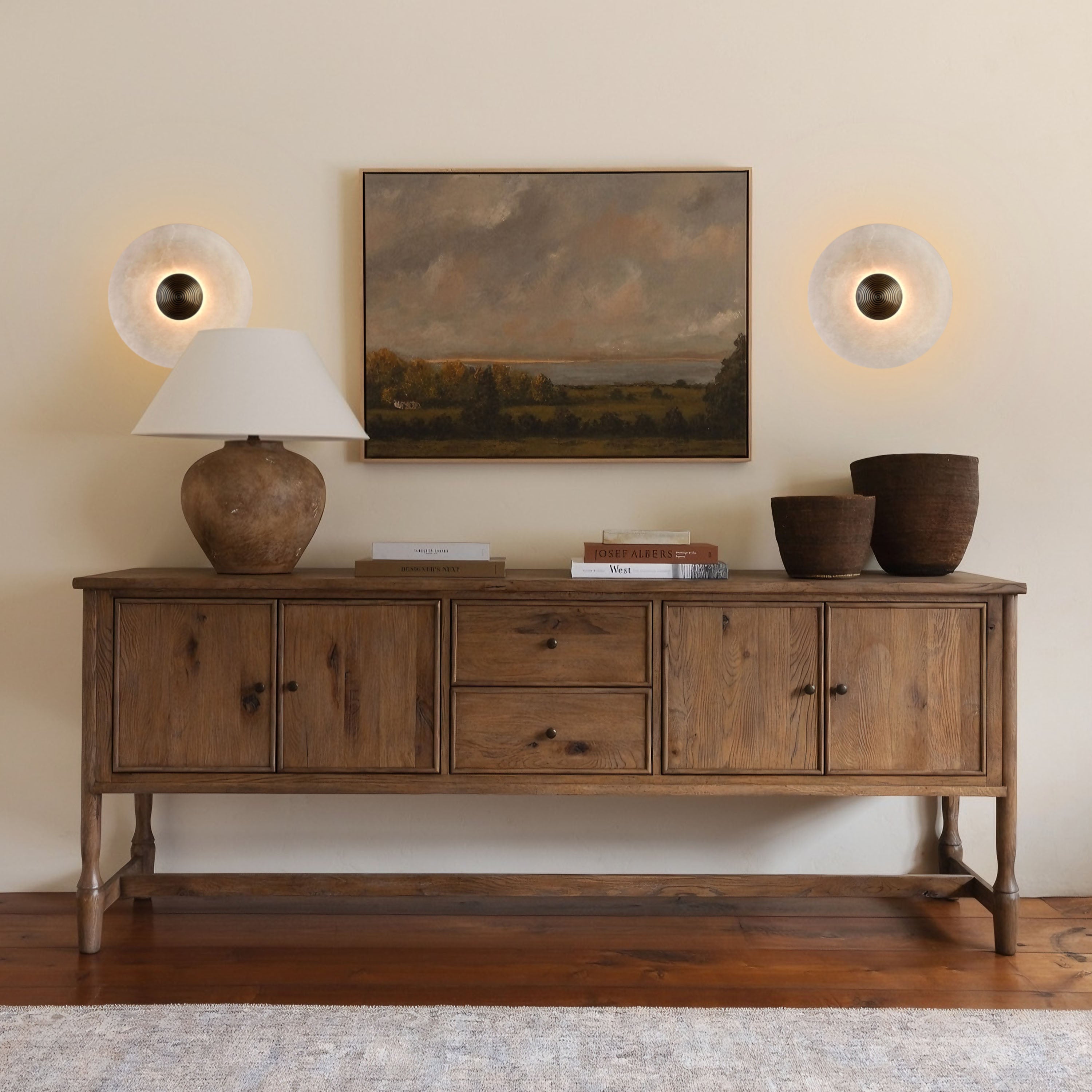 Miles Alabaster Wall Lamp 30cm D