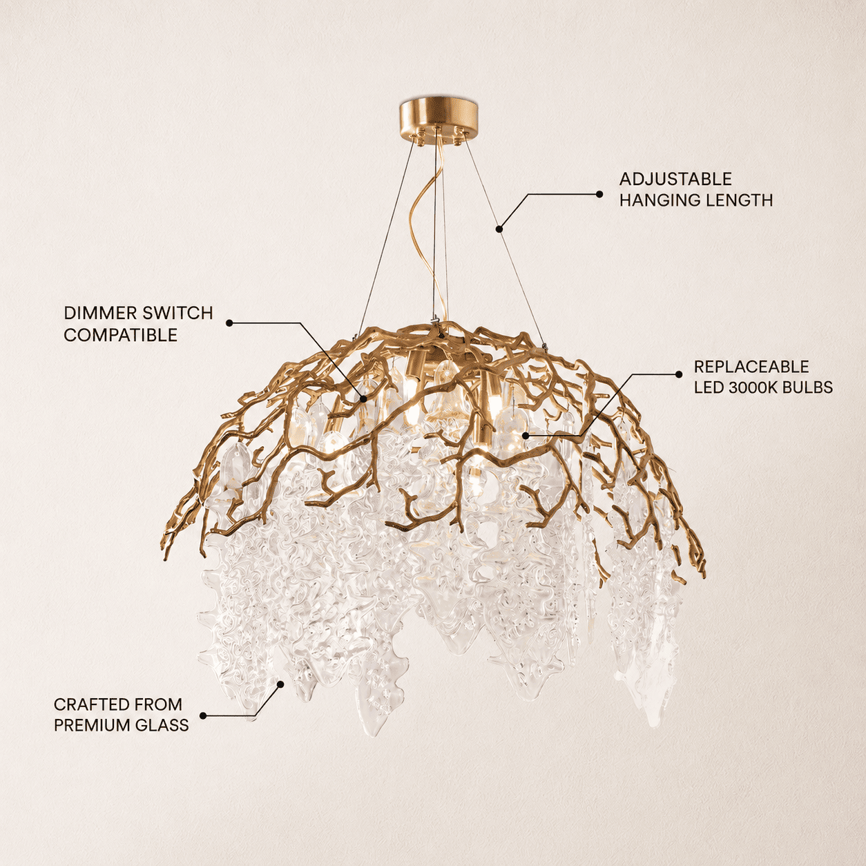 Aurevia Dome Glass Chandelier
