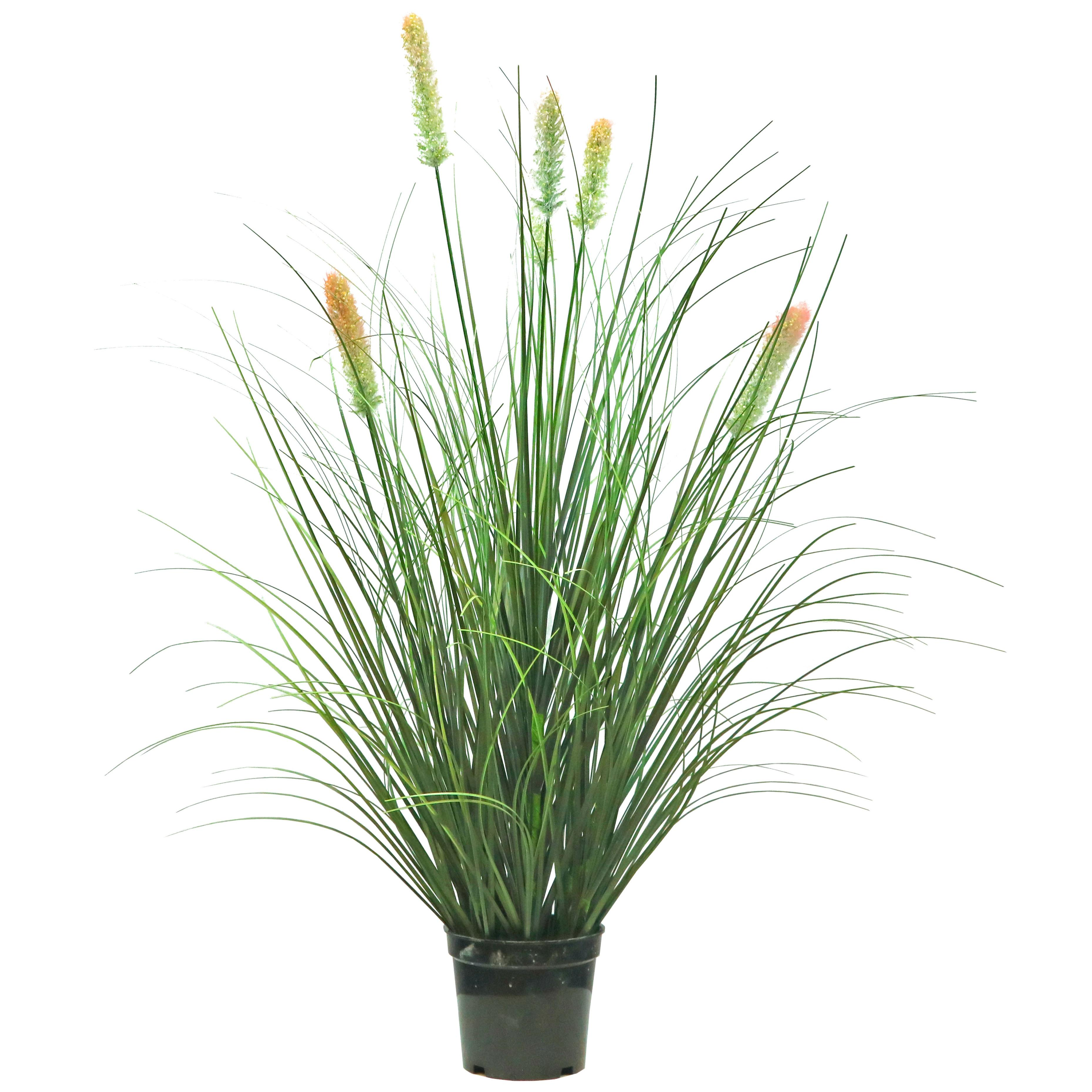 Artificial 6-Head Short Pine Grass with Curved Onion Grass Bonsai 11cm H
