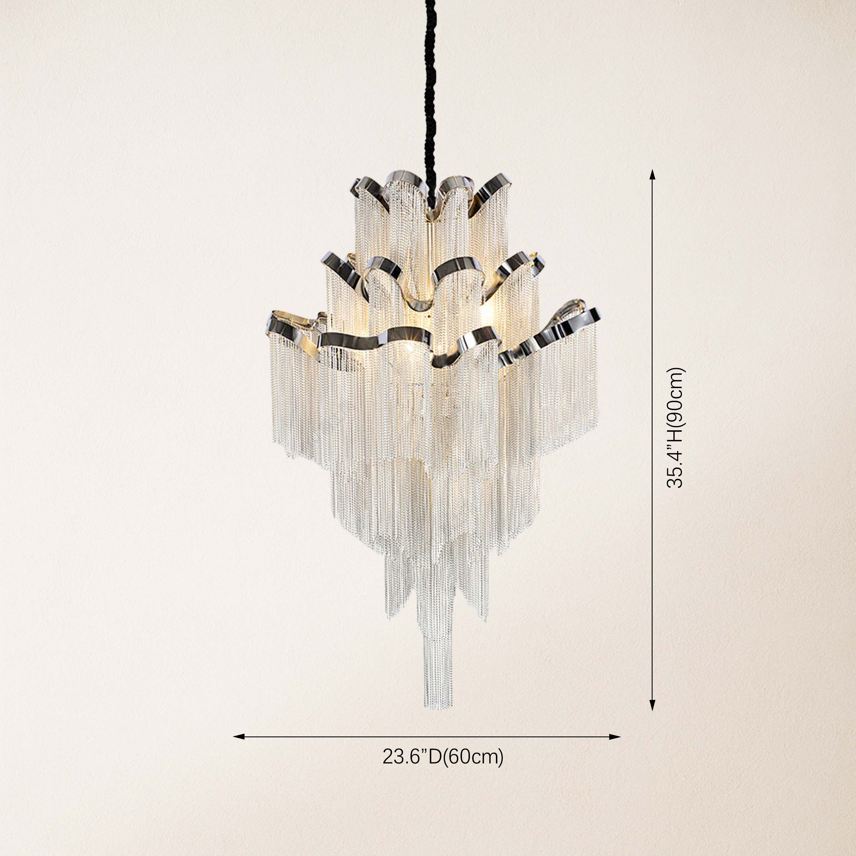 Teresa Cadena Metal Tassel Chandelier 60cm W