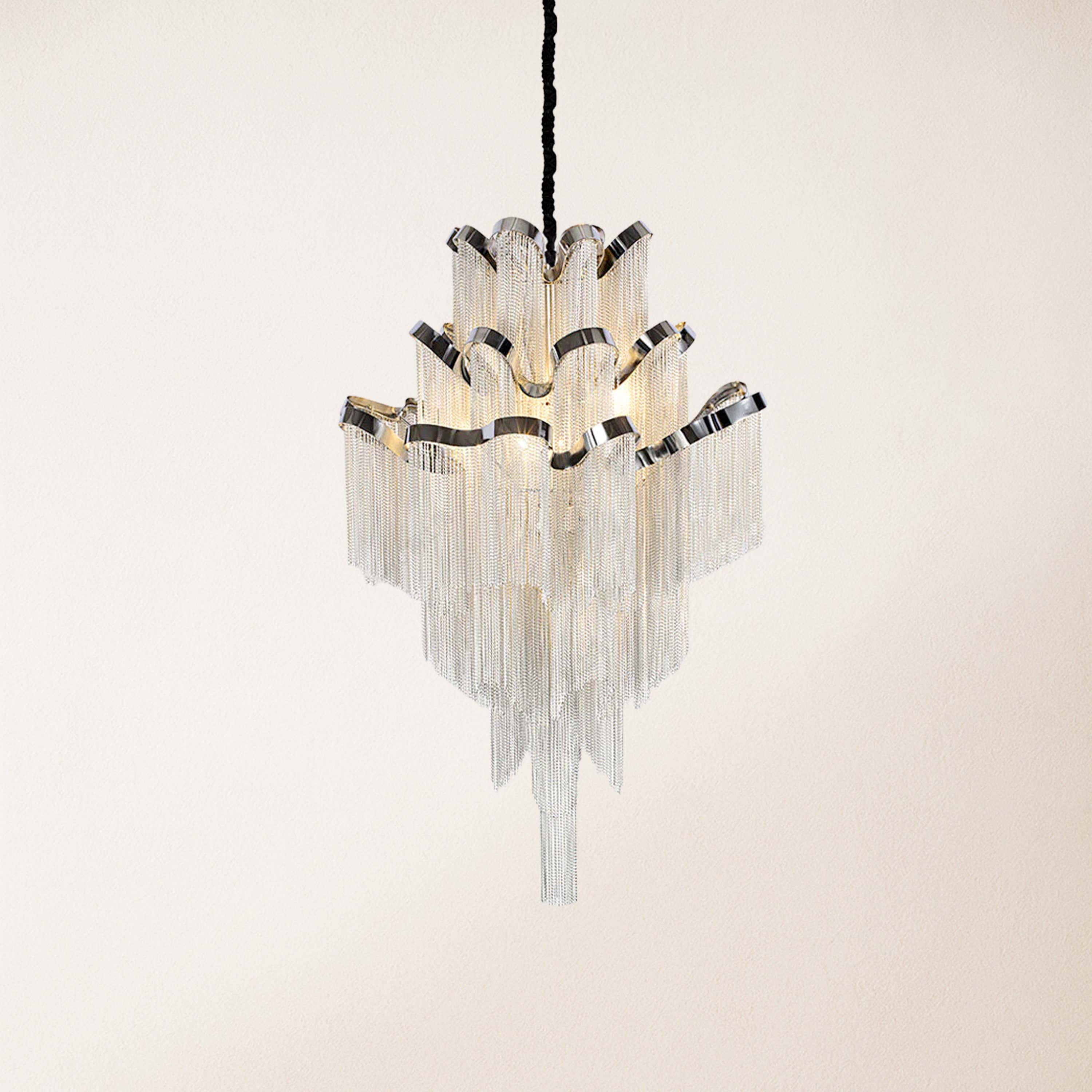 Teresa Cadena Metal Tassel Chandelier 60cm W