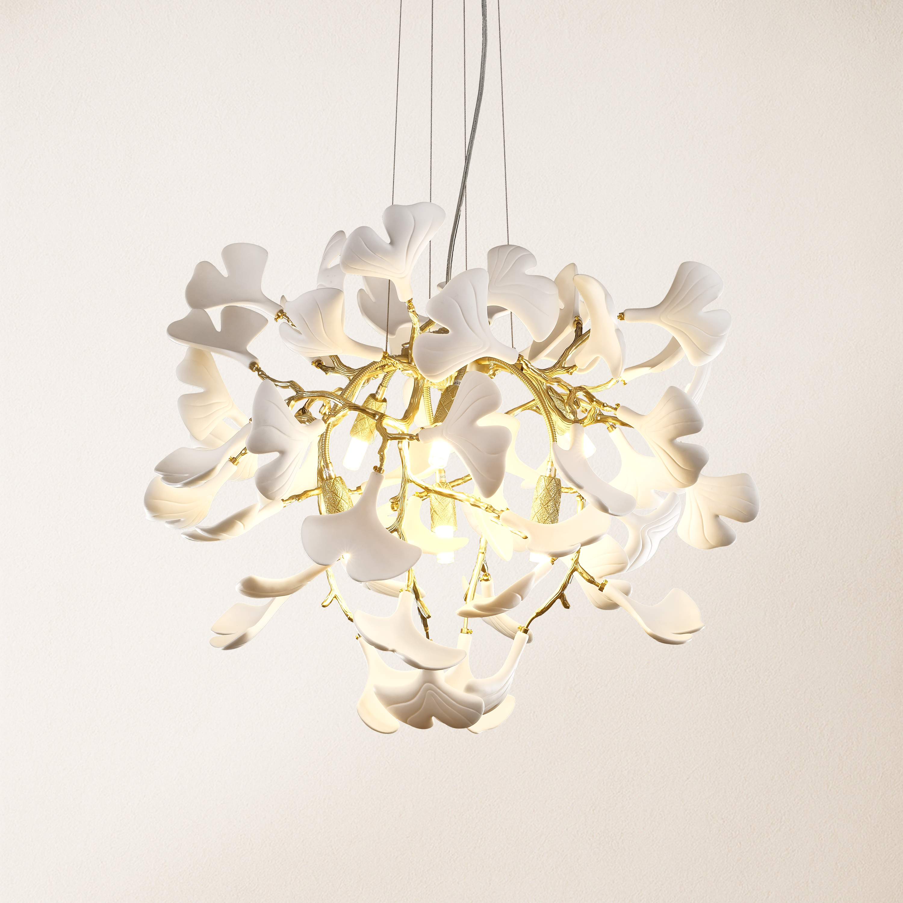 Twilight Branches Ceramic Glow Round Chandelier 60cm D