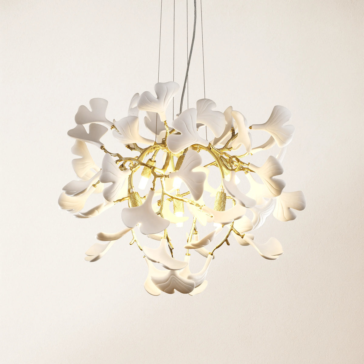 Twilight Branches Ceramic Glow Round Chandelier 60cm D