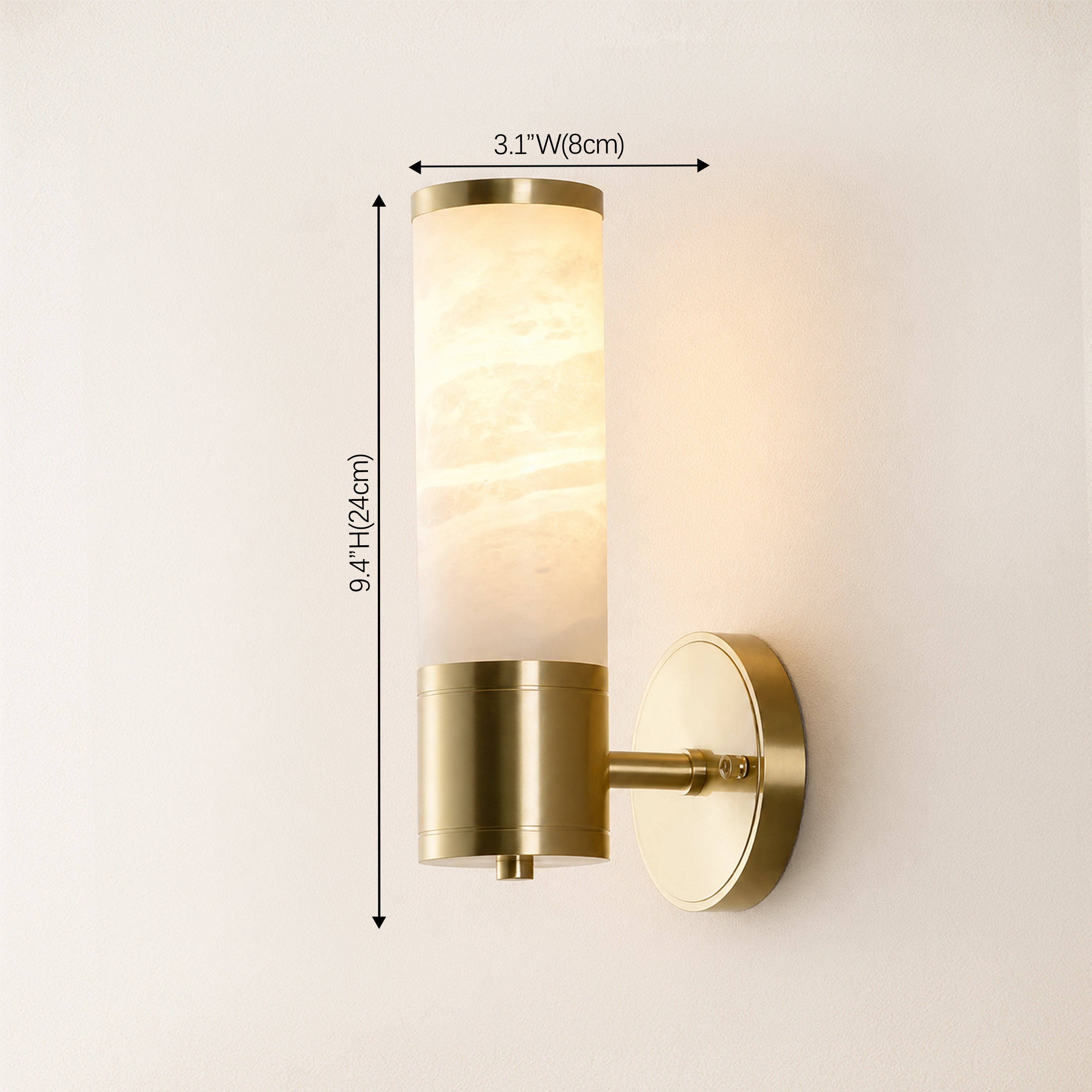 Aventra Alabaster Cylindrical Wall Sconce