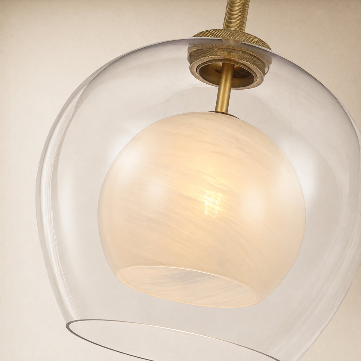 Maren Glass Globe Pendant 14"D