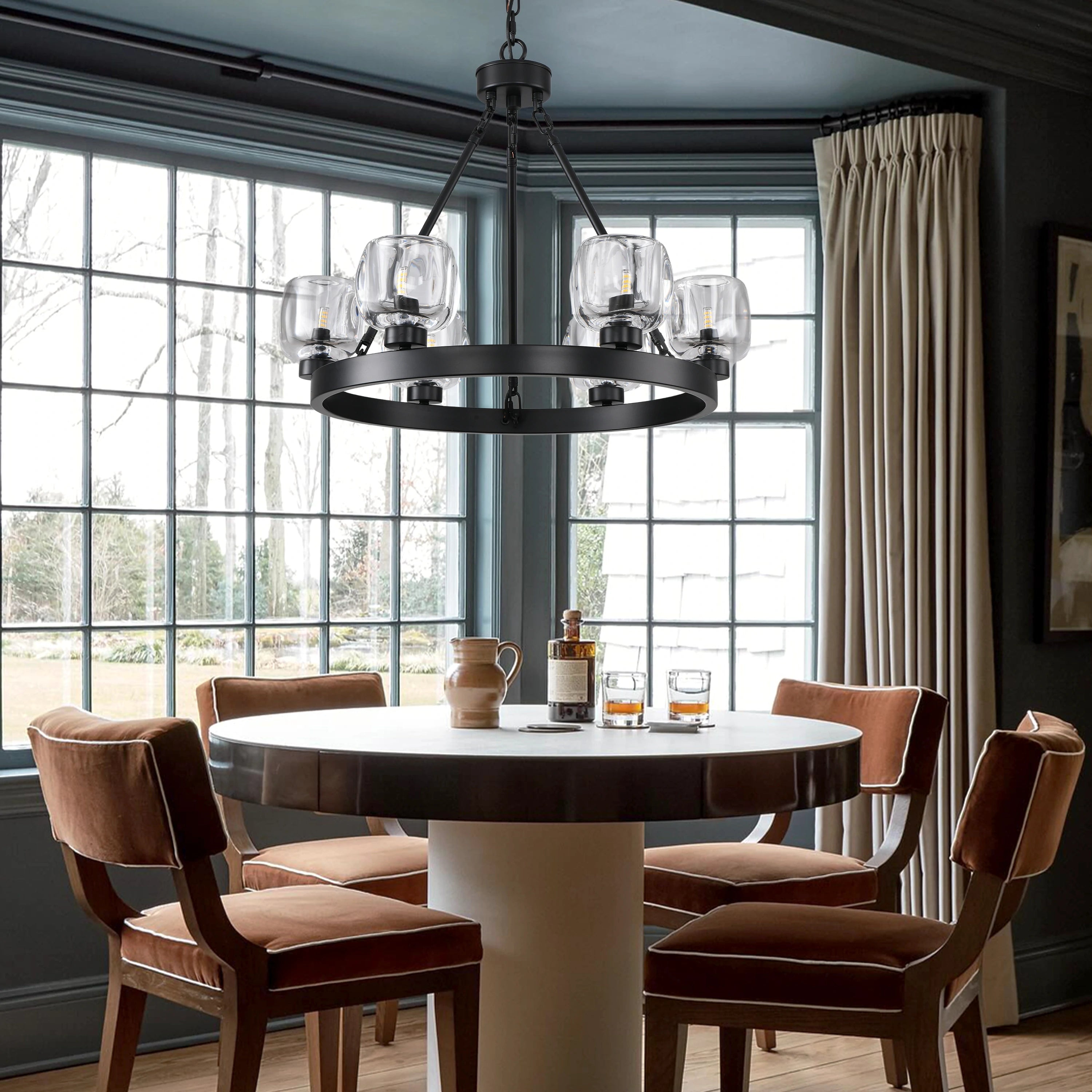 Vellum Round Chandelier 24"D