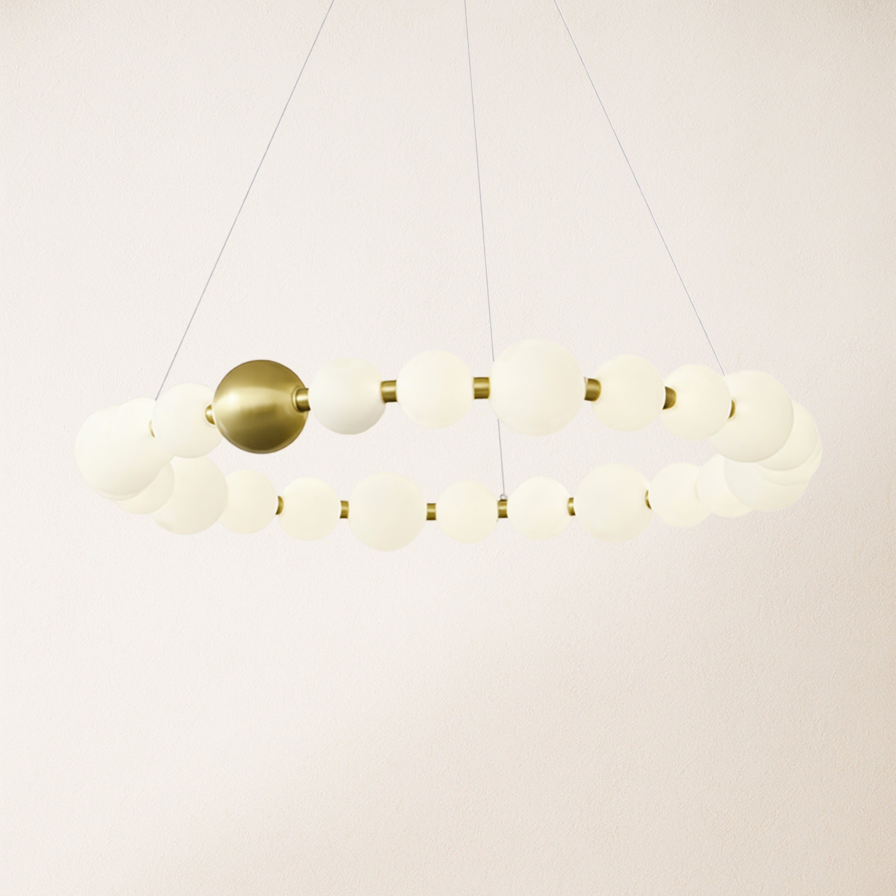 Velora Pearl Bead Round Chandelier 62cm D