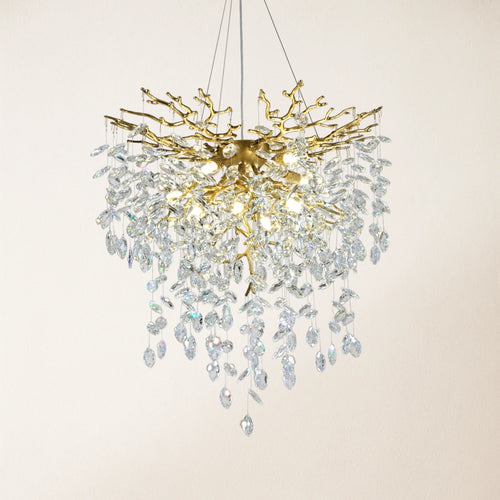 Frostleaf Crystal Grand Cascade Branches Chandelier 61cm D