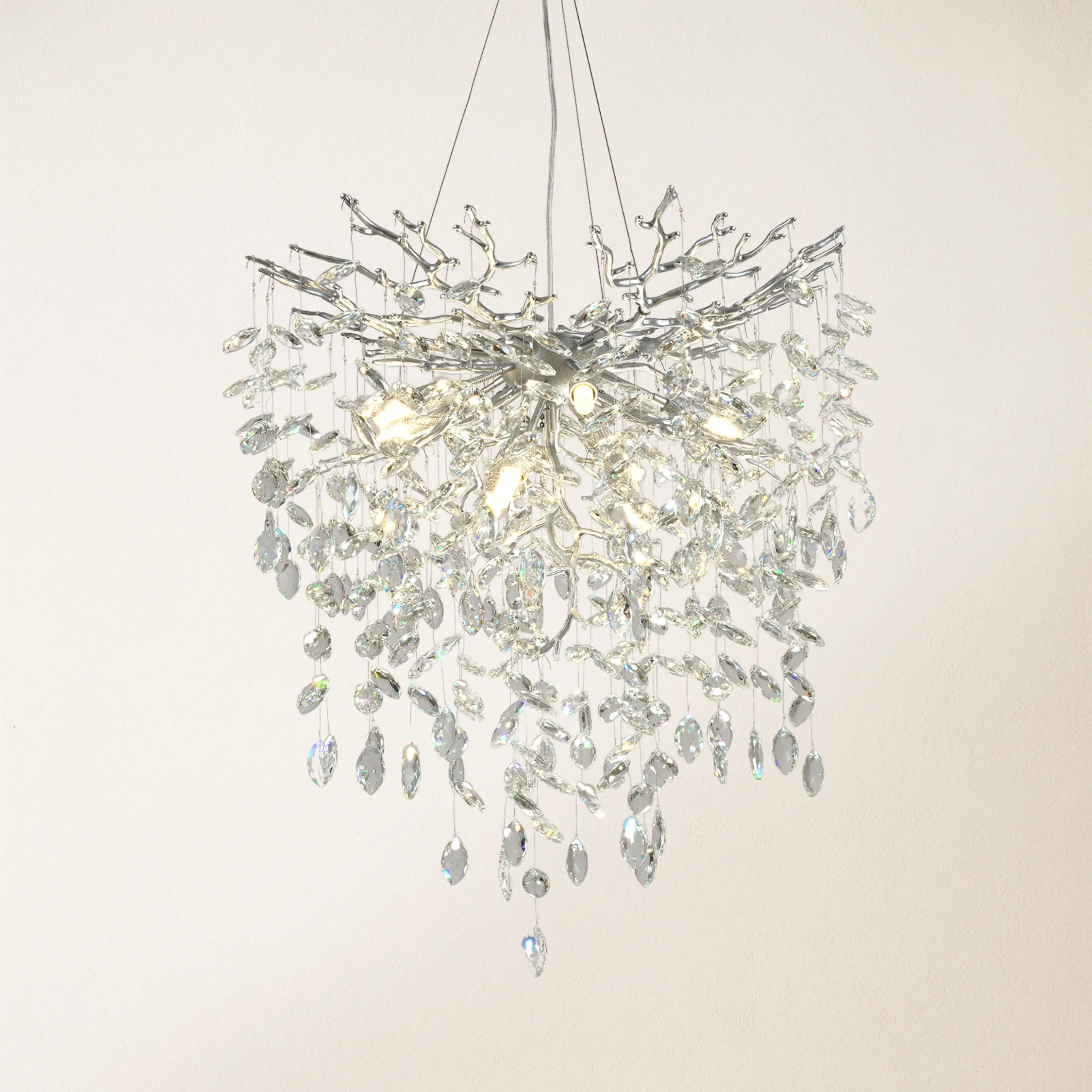 Frostleaf Crystal Grand Cascade Branches Chandelier 61cm D
